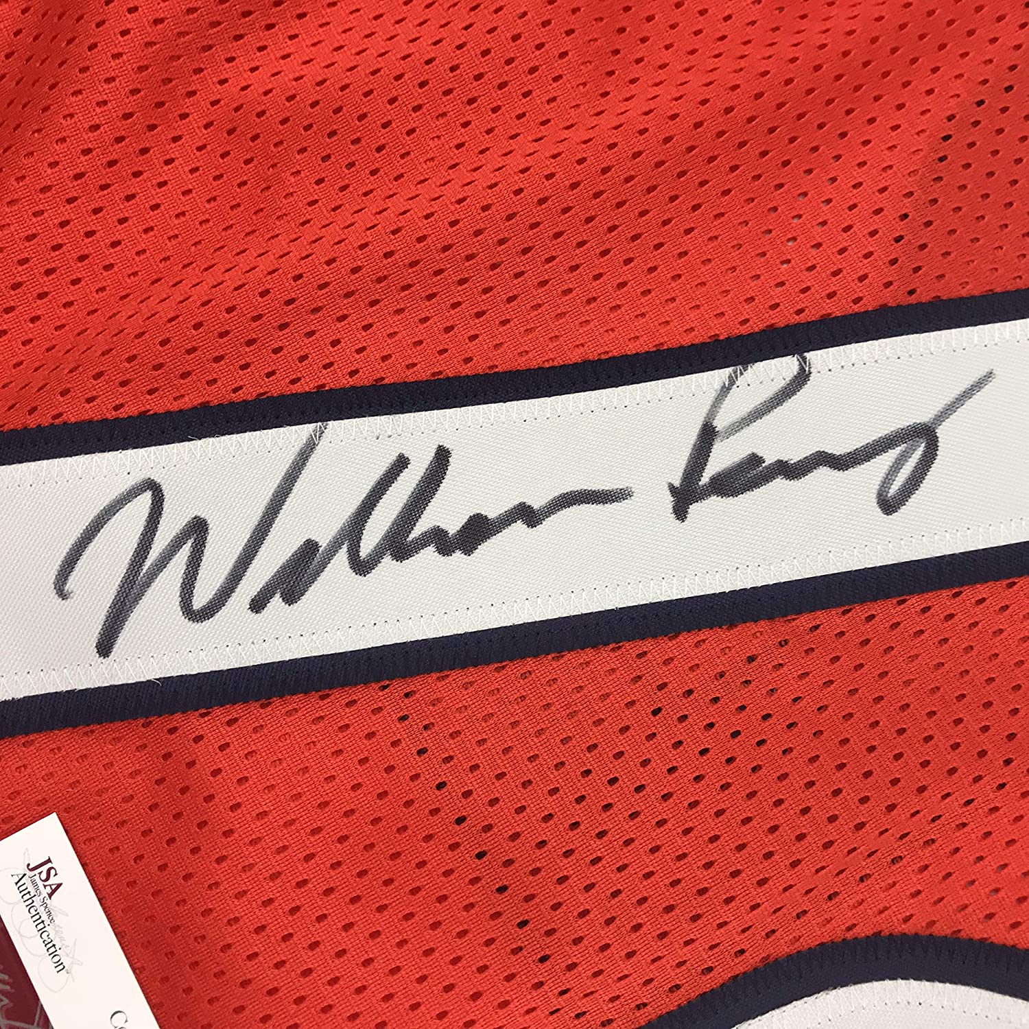 Autographed/Signed William Perry Fridge The Refrigerator Chicago Orange Football Jersey JSA COA