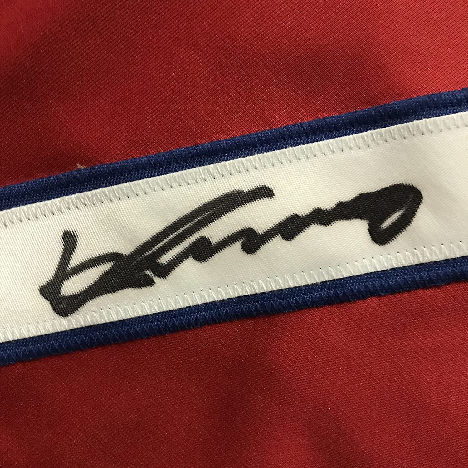 Autographed/Signed Vladimir Vlad Guerrero Montreal Red Baseball Jersey JSA COA
