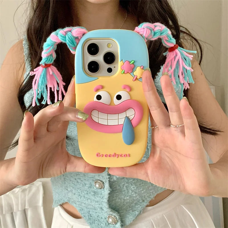 Funny Long Braid Cute Girl Phone Case