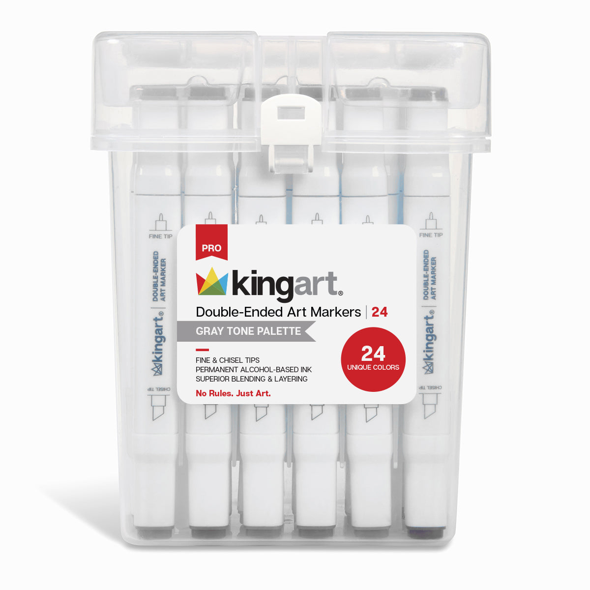 Double-Ended Alcohol Markers 24 Gray Tone Colors