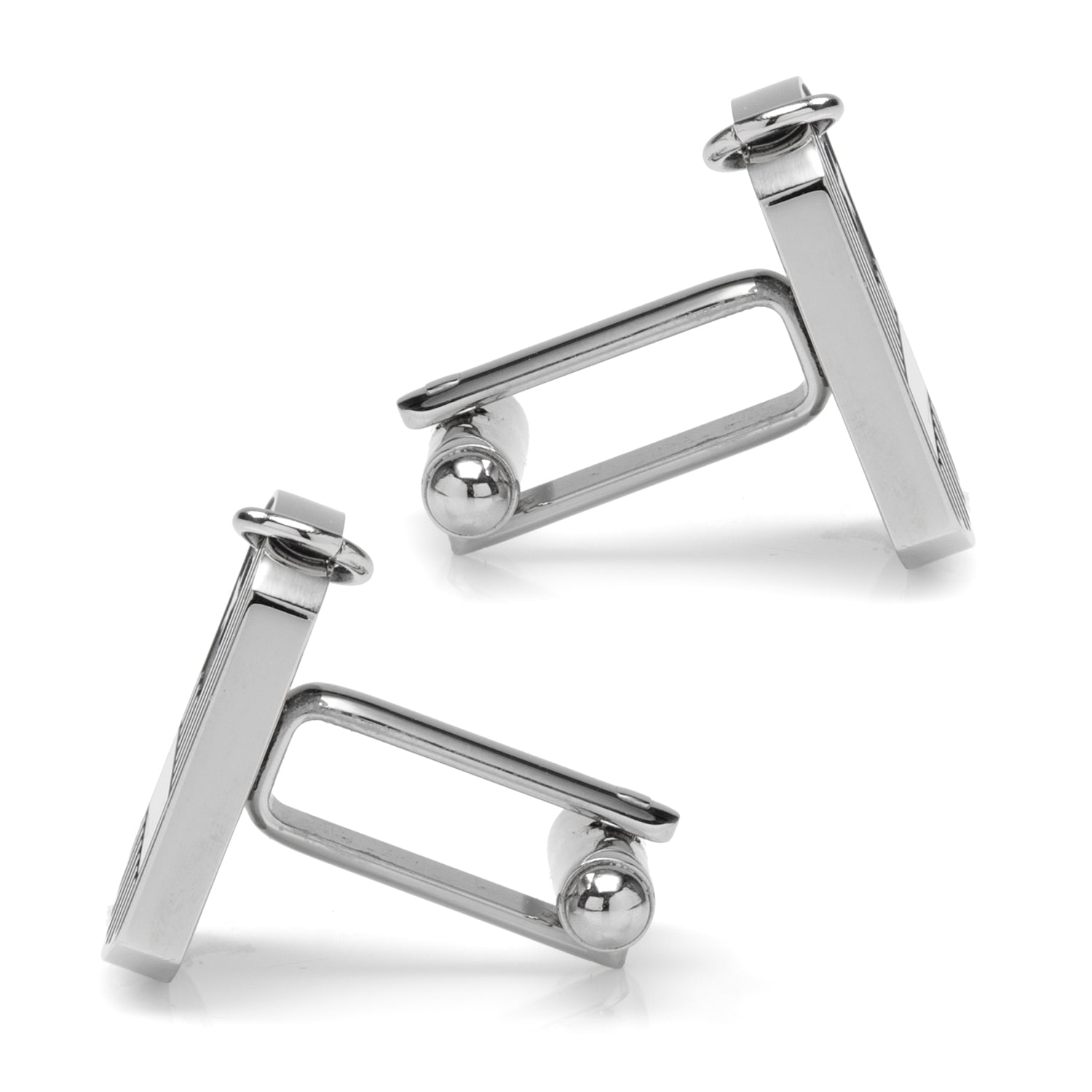 Antique Silver Military Tag Cufflinks