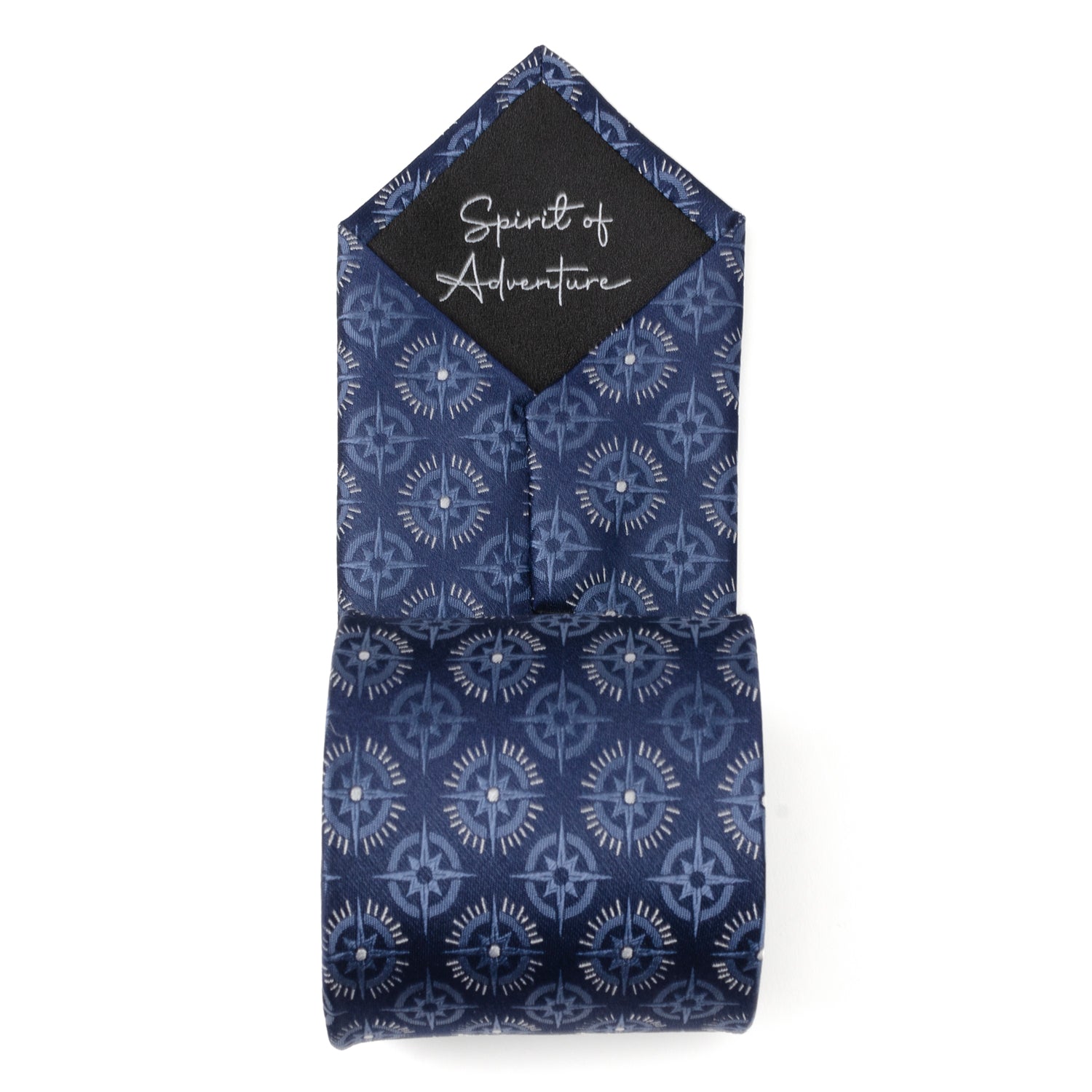 Compass Hidden Message Navy Blue Men's Tie