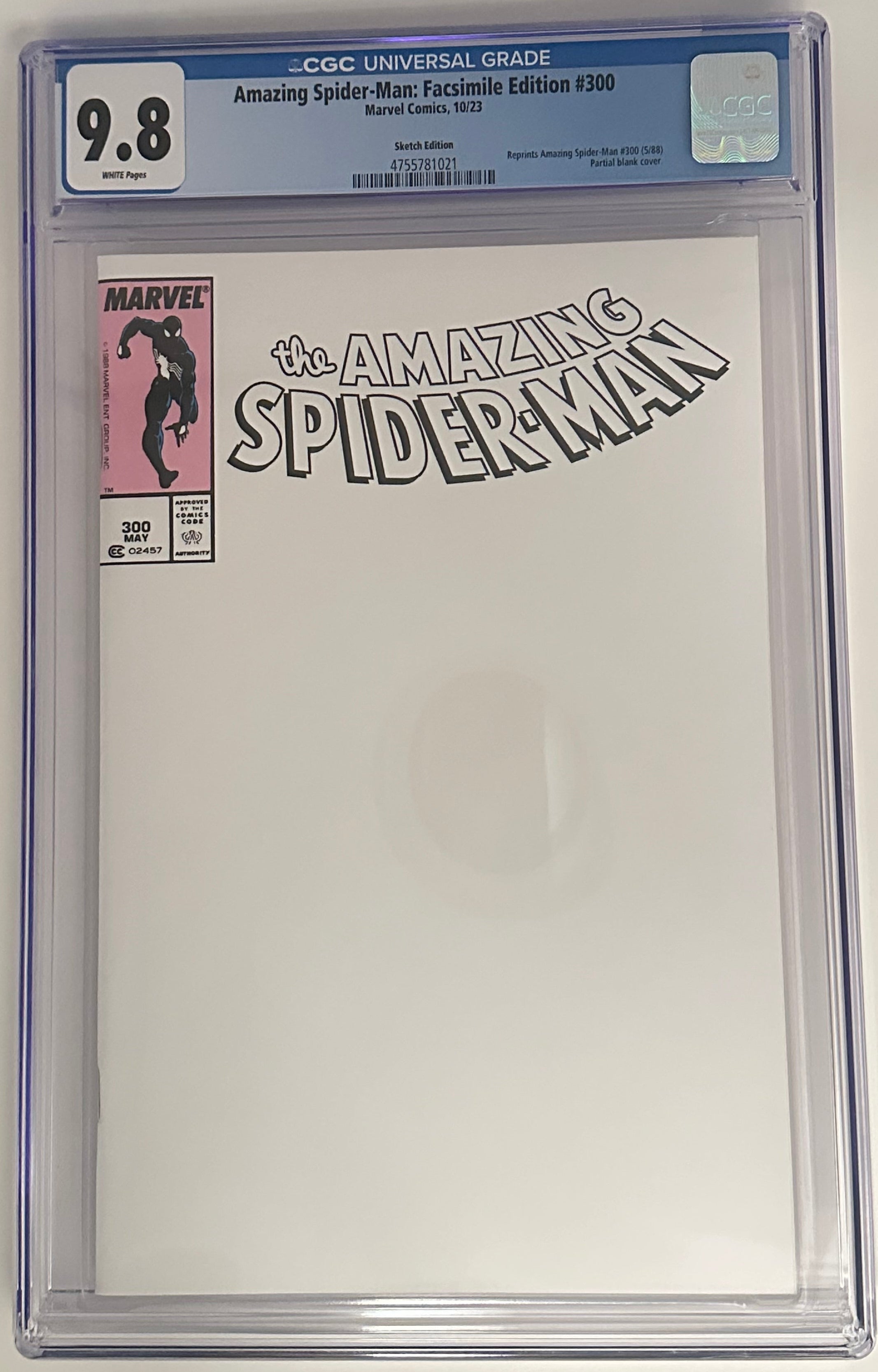 AMAZING SPIDER-MAN: FACSIMILE EDITION #300 CGC 9.8 BLUE LABEL SKETCH E