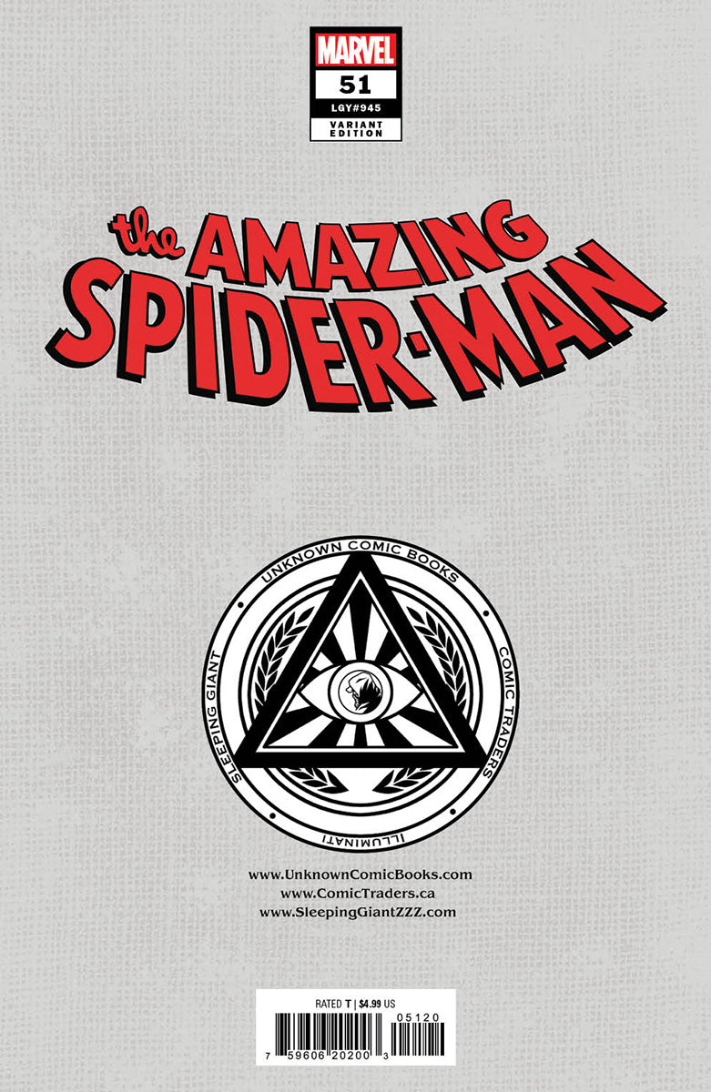 AMAZING SPIDER-MAN #51 UNKNOWN COMICS GERALD PAREL EXCLUSIVE  VIRGIN VAR (06/05/2024)