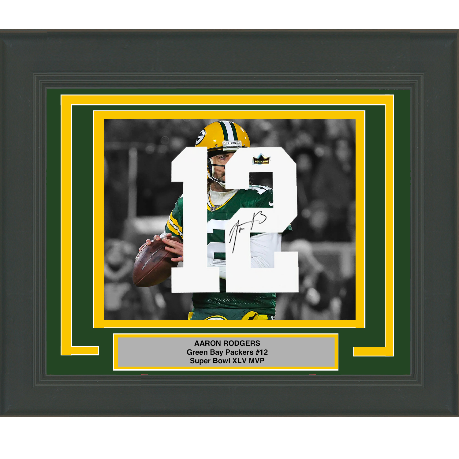 Framed Aaron Rodgers Facsimile Autographed Jersey Number 23x21 Green Bay Packers Reprint Laser Auto Football Photo