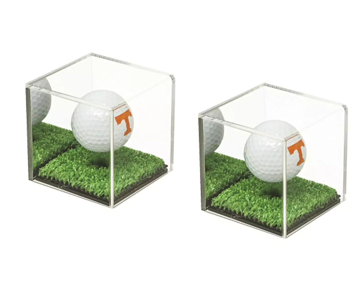 Acrylic Golf Ball Display Case with Turf Base