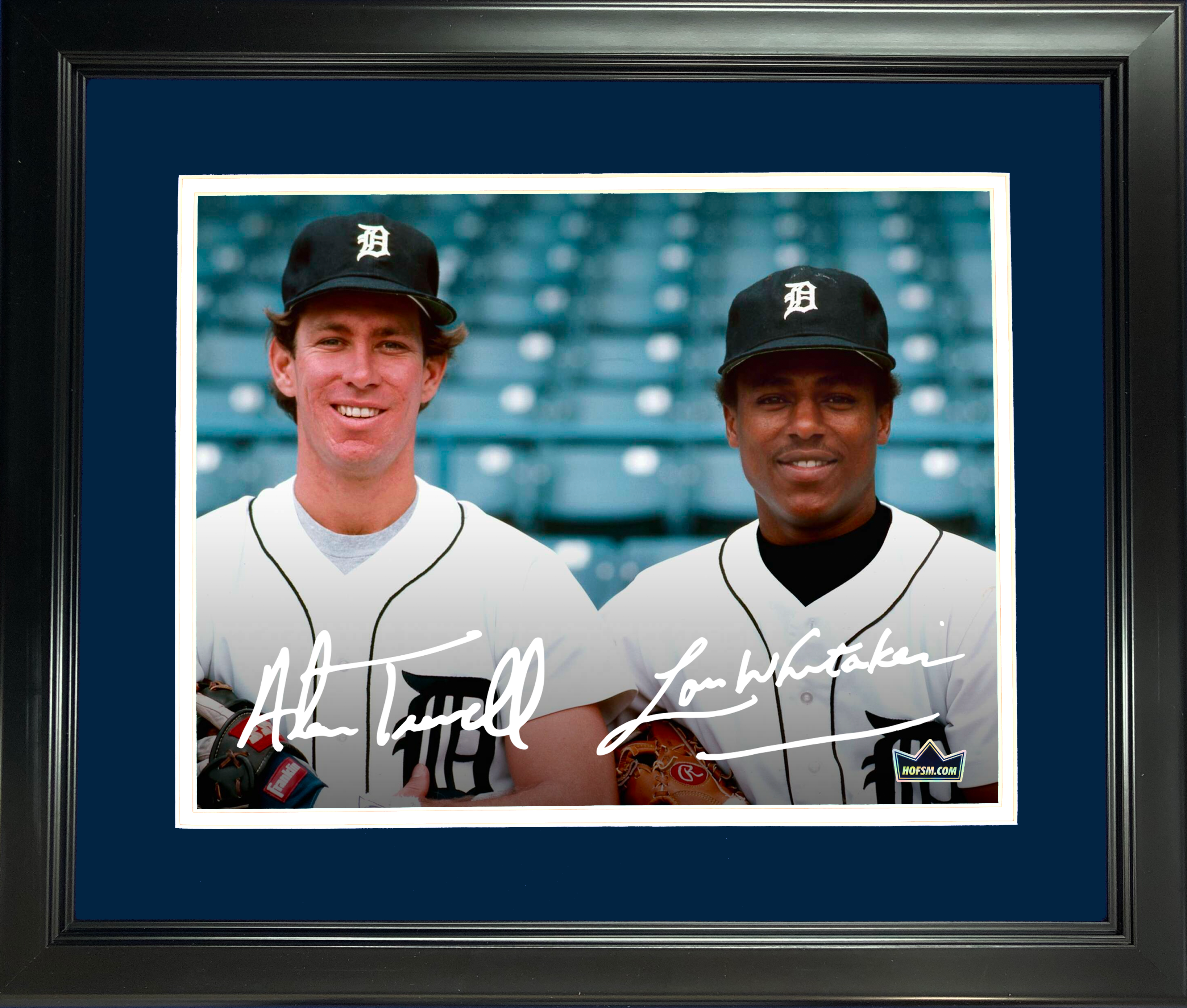 Framed Alan Trammell & Lou Whitaker Detroit Tigers Dual Facsimile Laser Engraved Signature Auto 11"x14"Baseball Photo HOFSM Holo