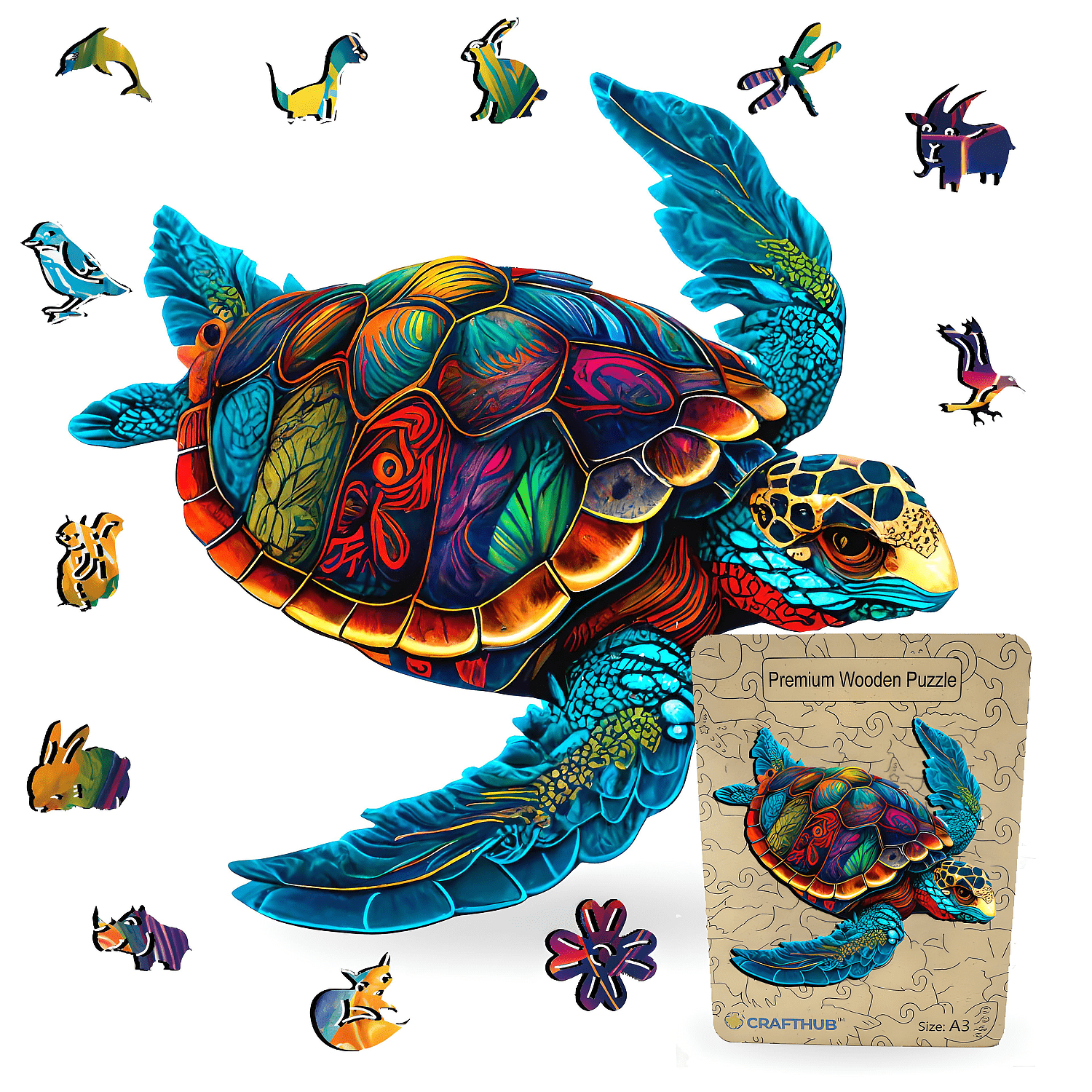 Vibrant Sea Turtle - Jigsaw Puzzle