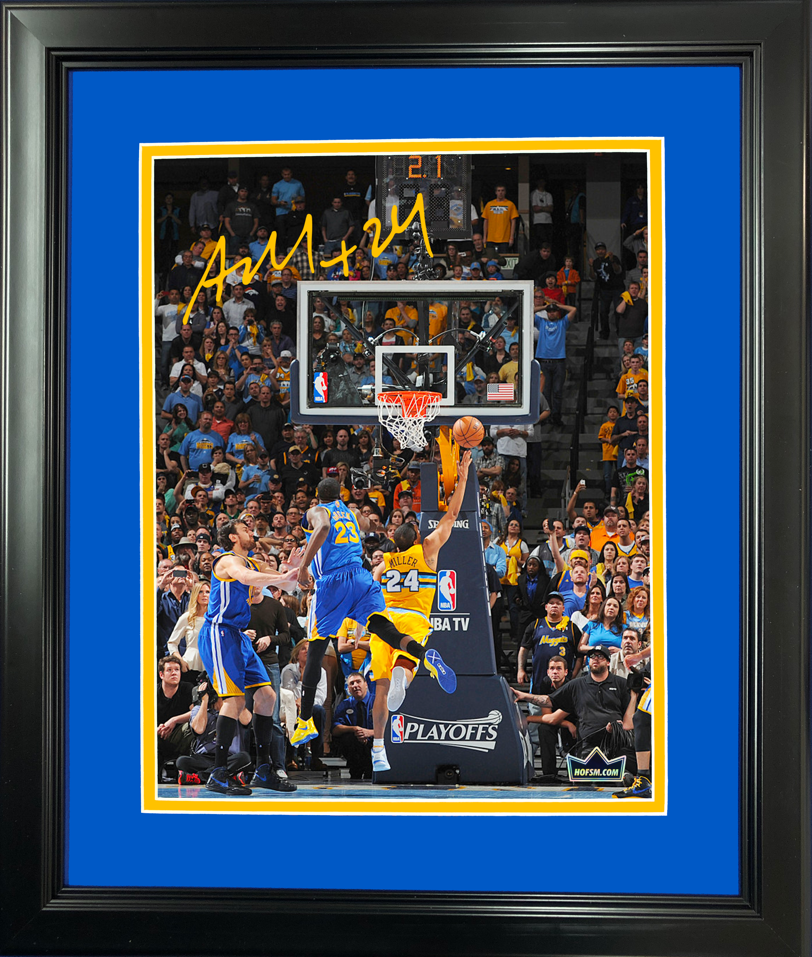 Framed Andre Miller Denver Nuggets Facsimile Laser Engraved Signature Auto 11"x14"Basketball Photo HOFSM Holo
