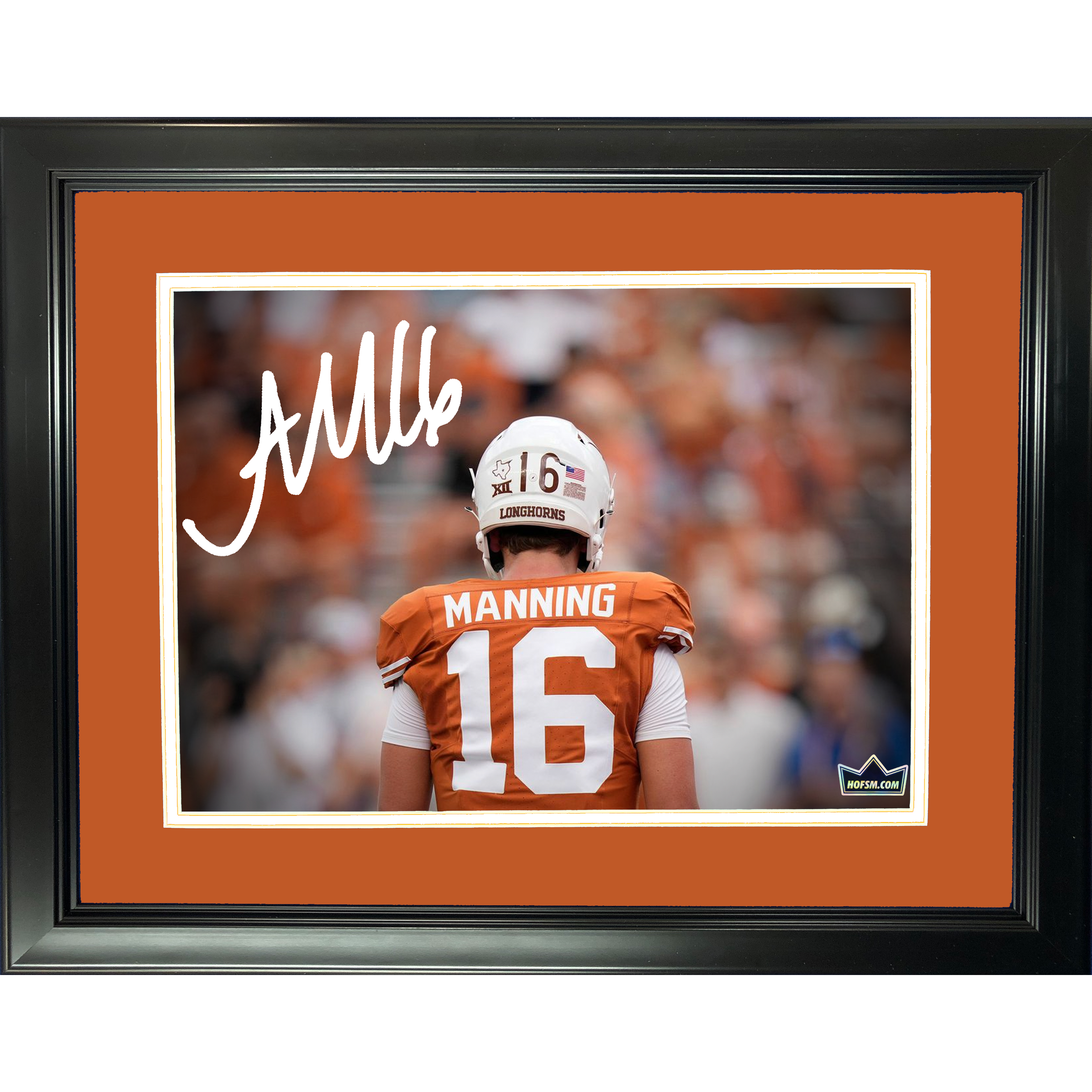 Framed Arch Manning Facsimile Laser Engraved Signature Auto Texas Longhorns 11"x14" College Football Photo HOFSM Holo