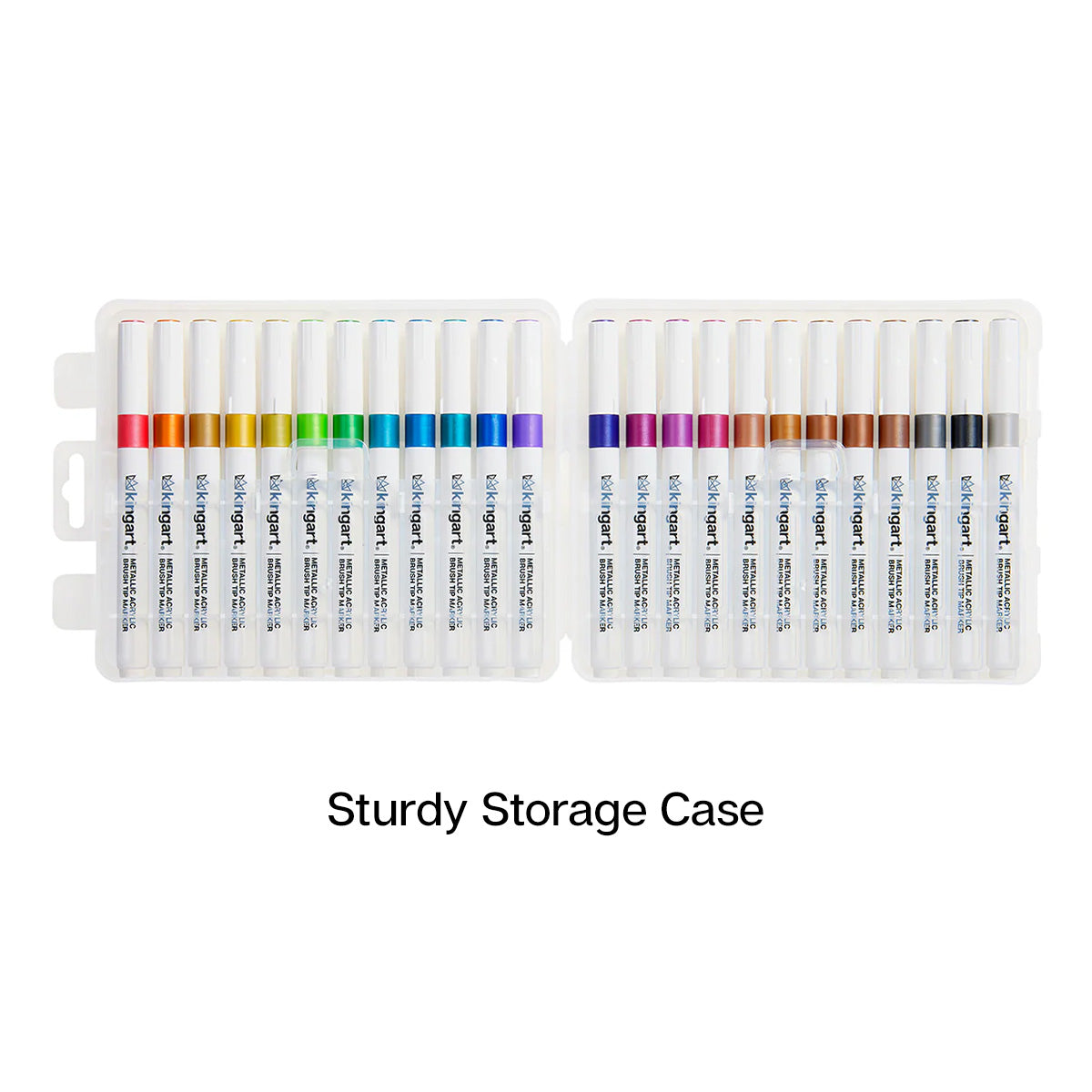 Acrylic Paint Markers, Brush Tip 24 Metallic Colors