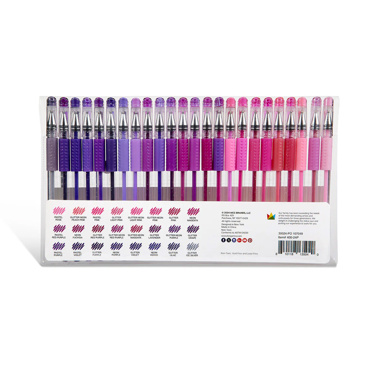Gel Pens 24 Pink & Purple Tone Colors
