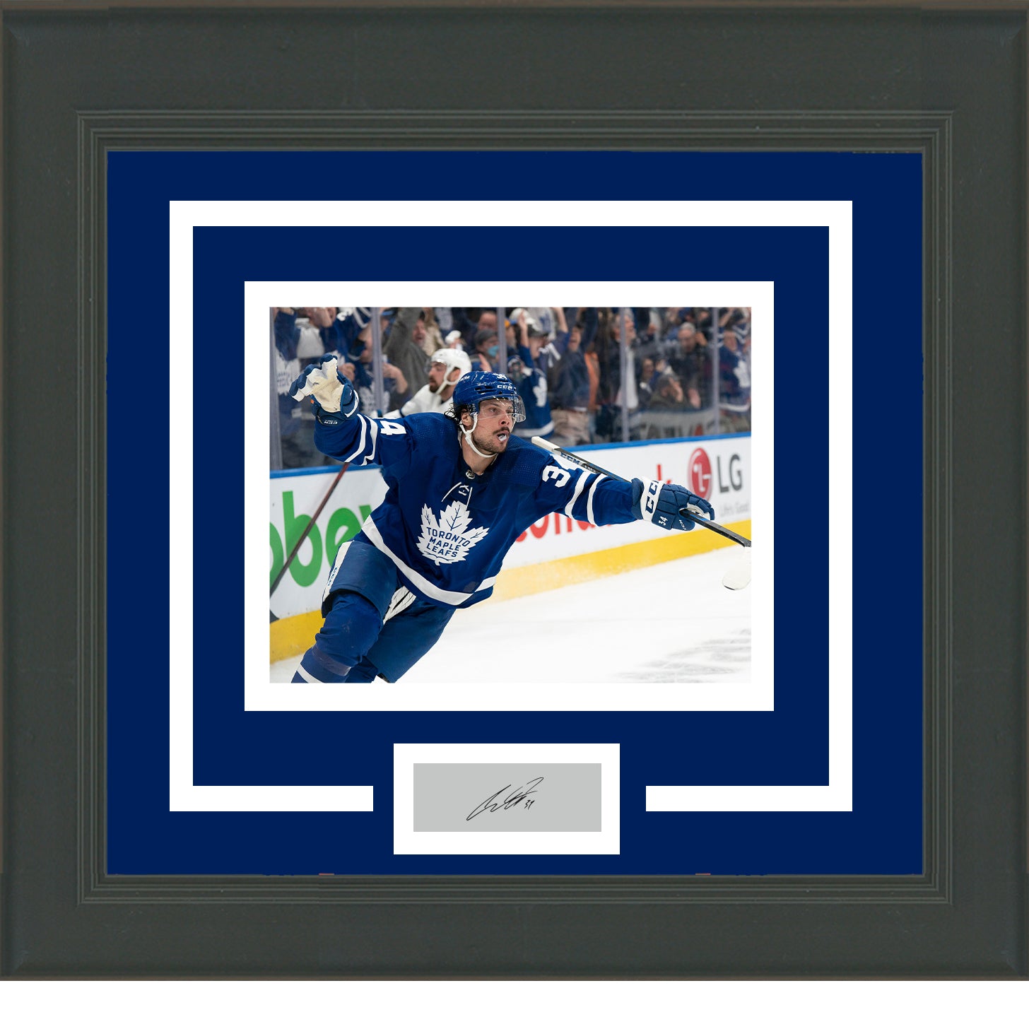 Framed Auston Matthews Facsimile Laser Engraved Signature Auto Toronto Maple Leafs 11x14 Hockey Photo