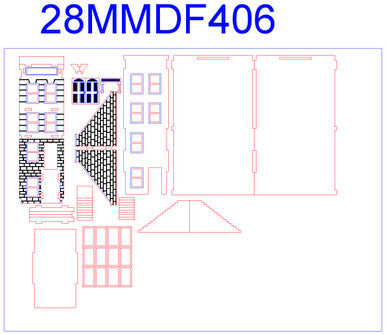 28mm "Brownstone" Row House (MDF) - 28MMDF406