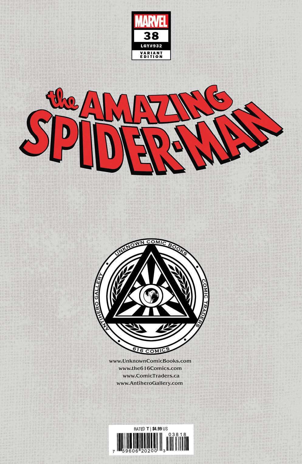 AMAZING SPIDER-MAN #38 [GW] UNKNOWN COMICS DERRICK CHEW EXCLUSIVE VIRGIN VAR (11/22/2023)