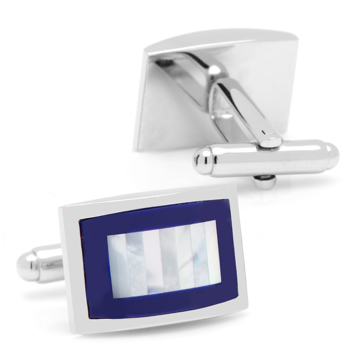 Mother of Pearl and Lapis Blue Key Cufflinks