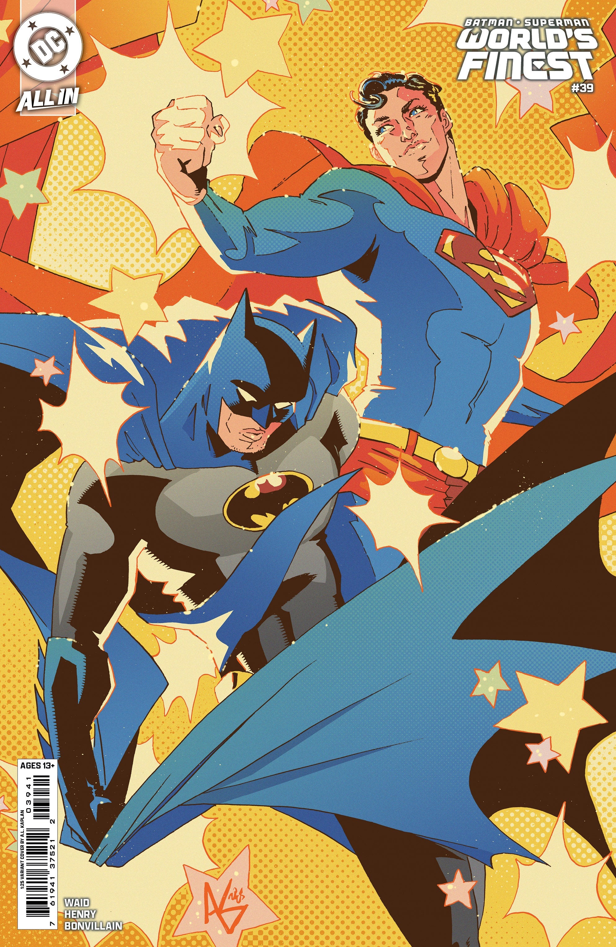 Batman Superman Worlds Finest #39 D 1:25 Al Kaplan Variant (We Are Yesterday) (05/21/2025) Dc