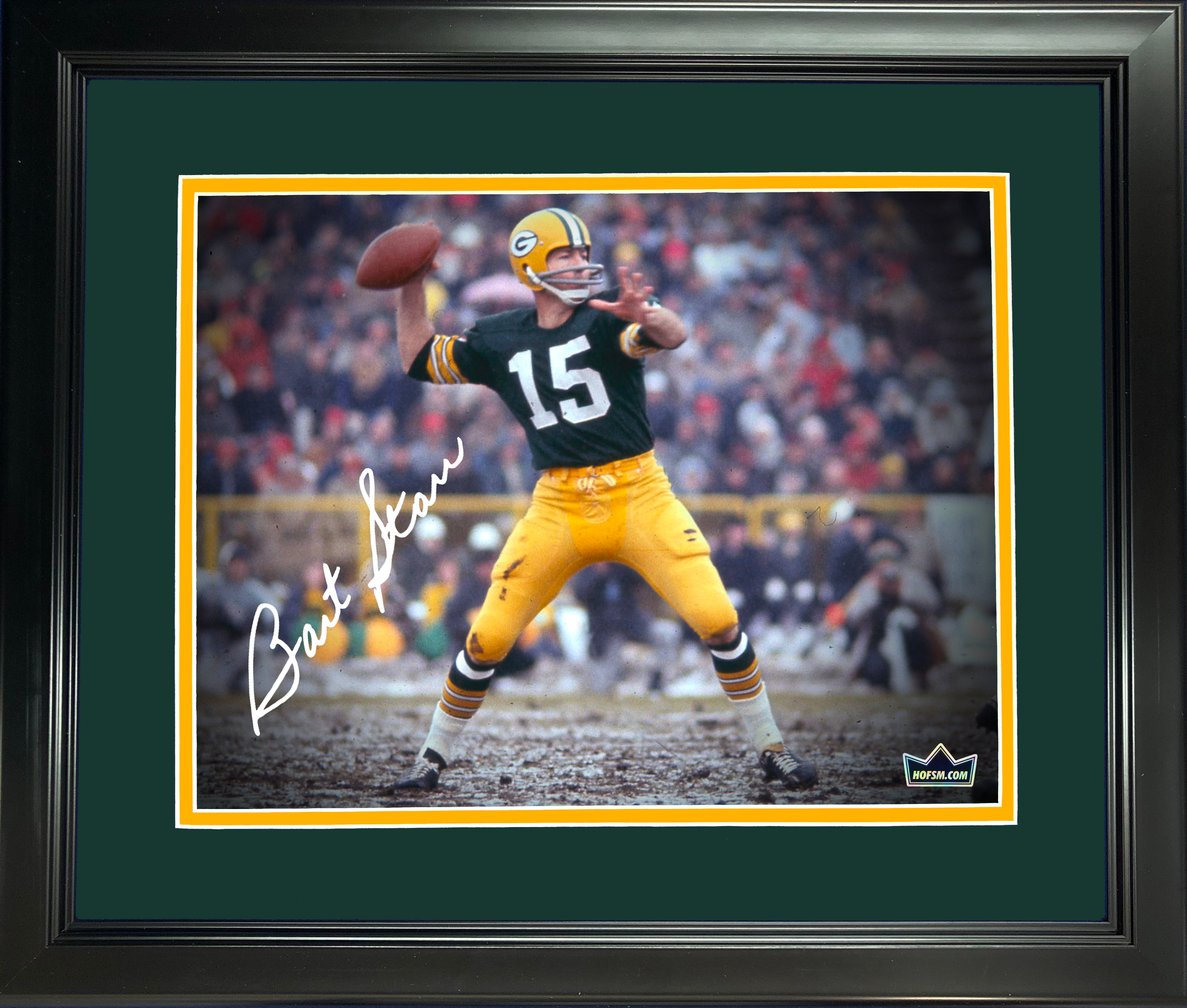 Framed Bart Starr Green Bay Packers Facsimile Laser Engraved Signature Auto 11"x14" Football Photo HOFSM Holo