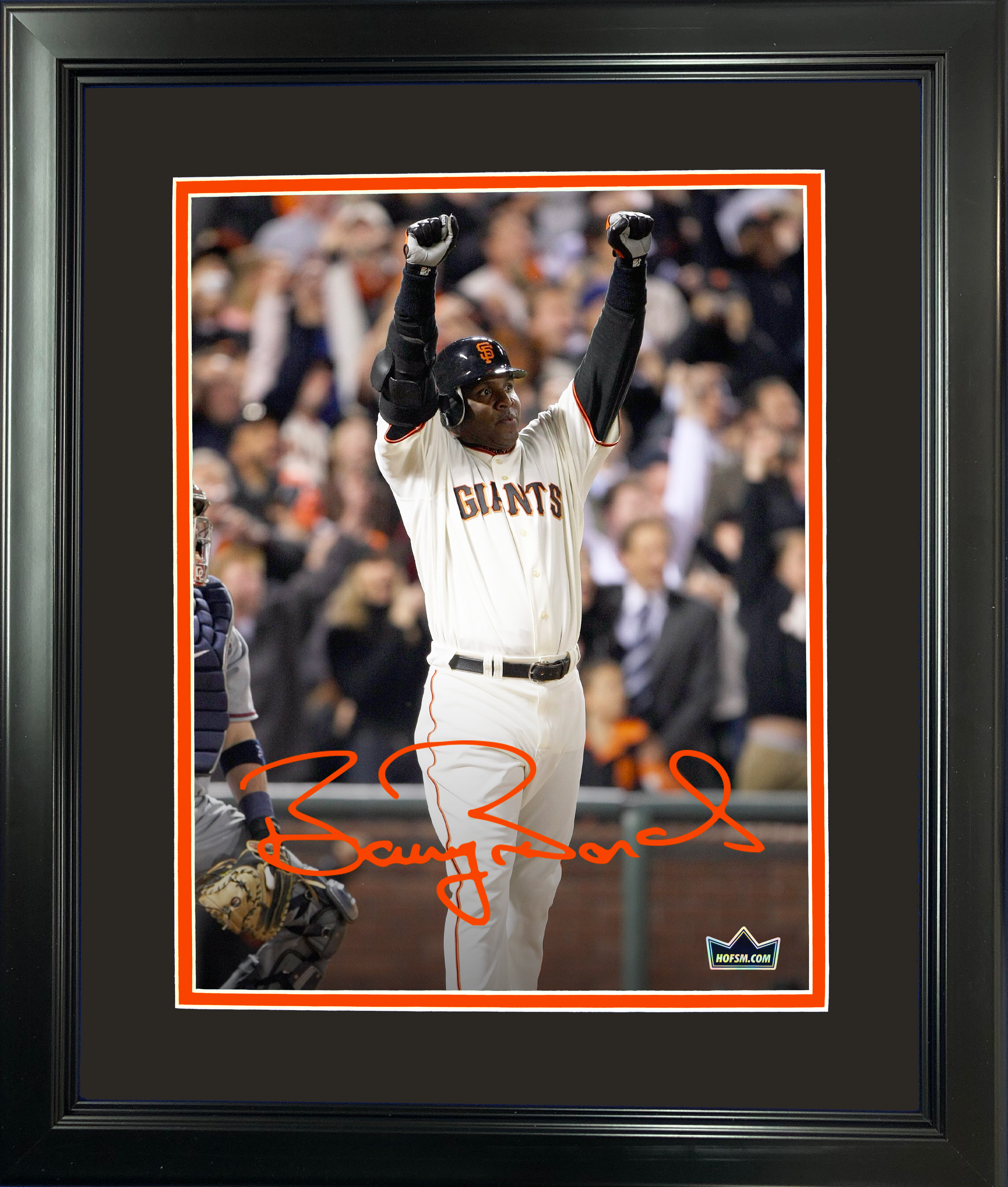 Framed Barry Bonds Record 756th Home Run San Francisco Giants Facsimile Laser Engraved Signature Auto 11"x14" Baseball Photo HOFSM Holo