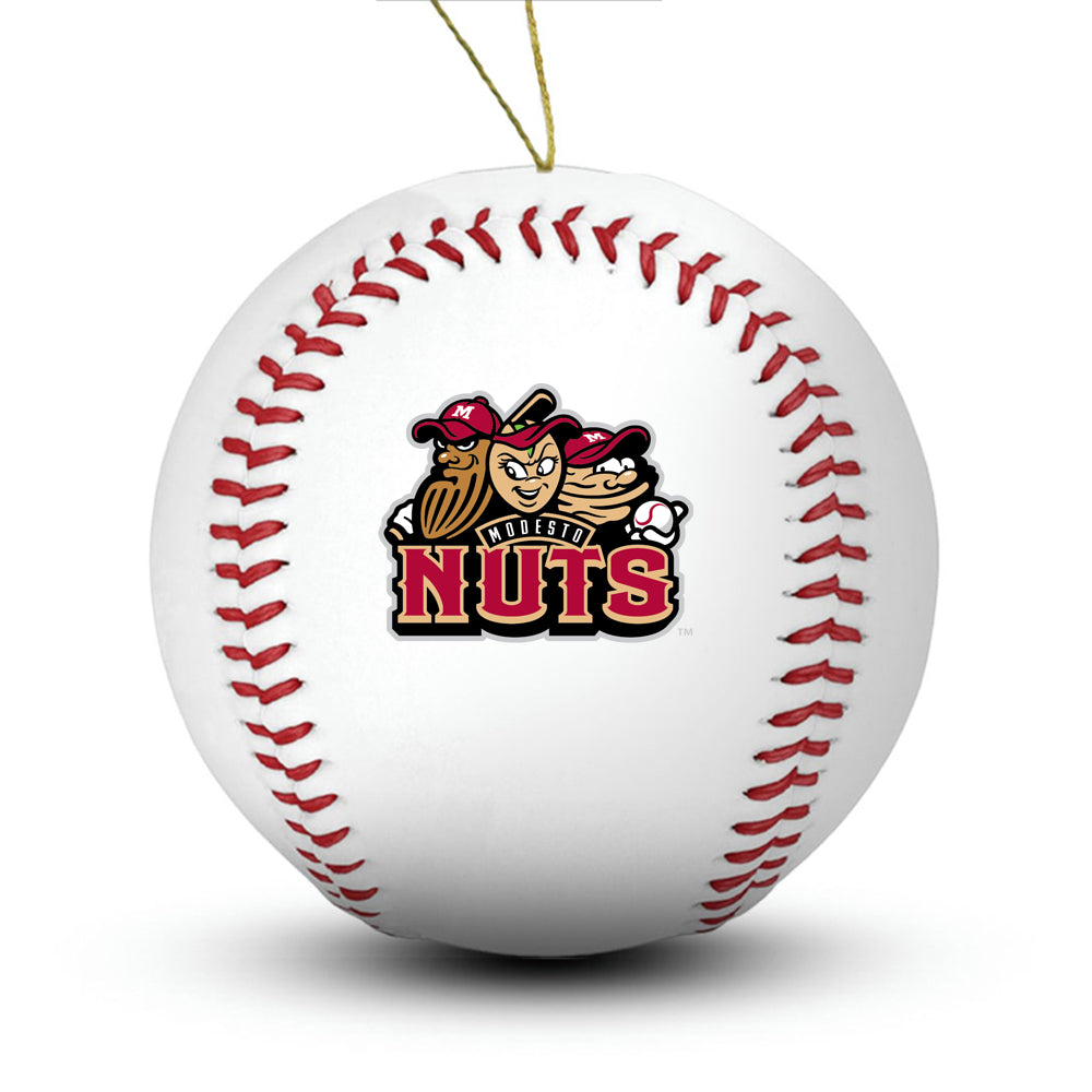 Modesto Nuts Baseball Ornament - Authentic Series