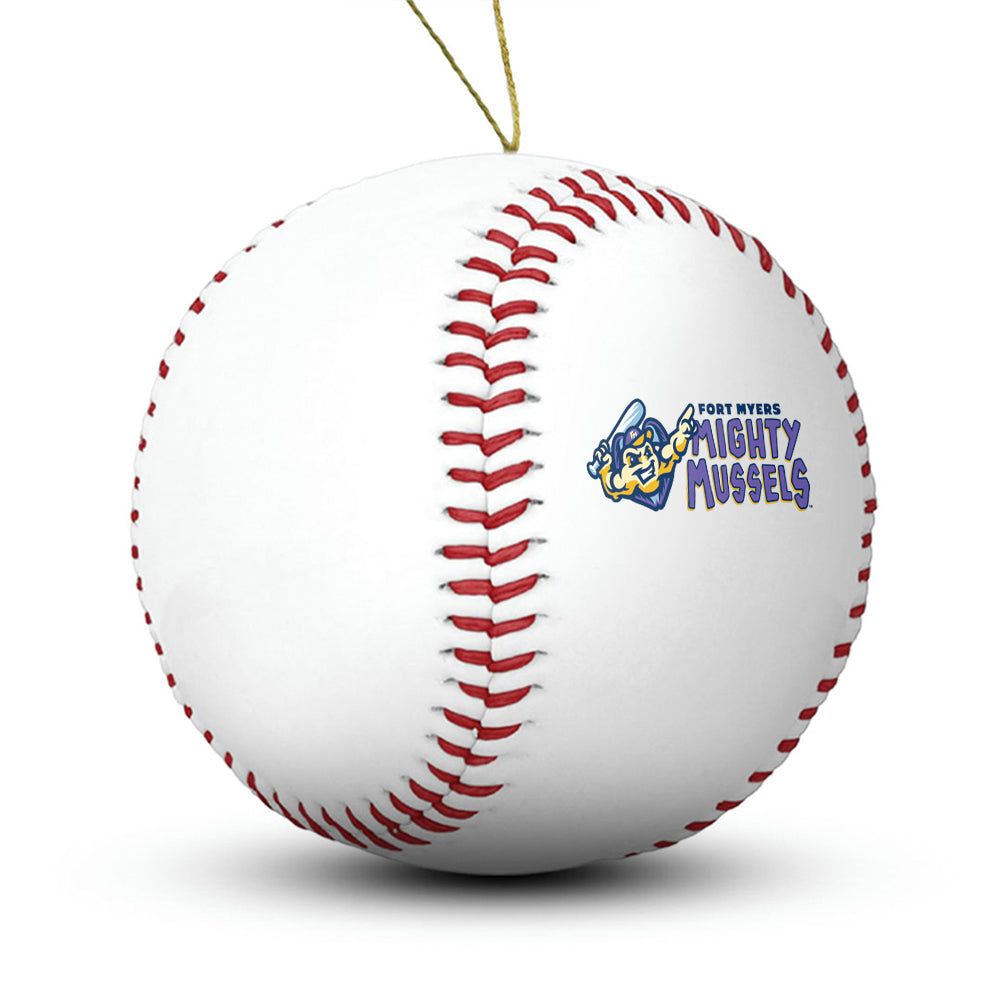 Fort Myers Mighty Mussels Baseball Ornament - Authentic Series