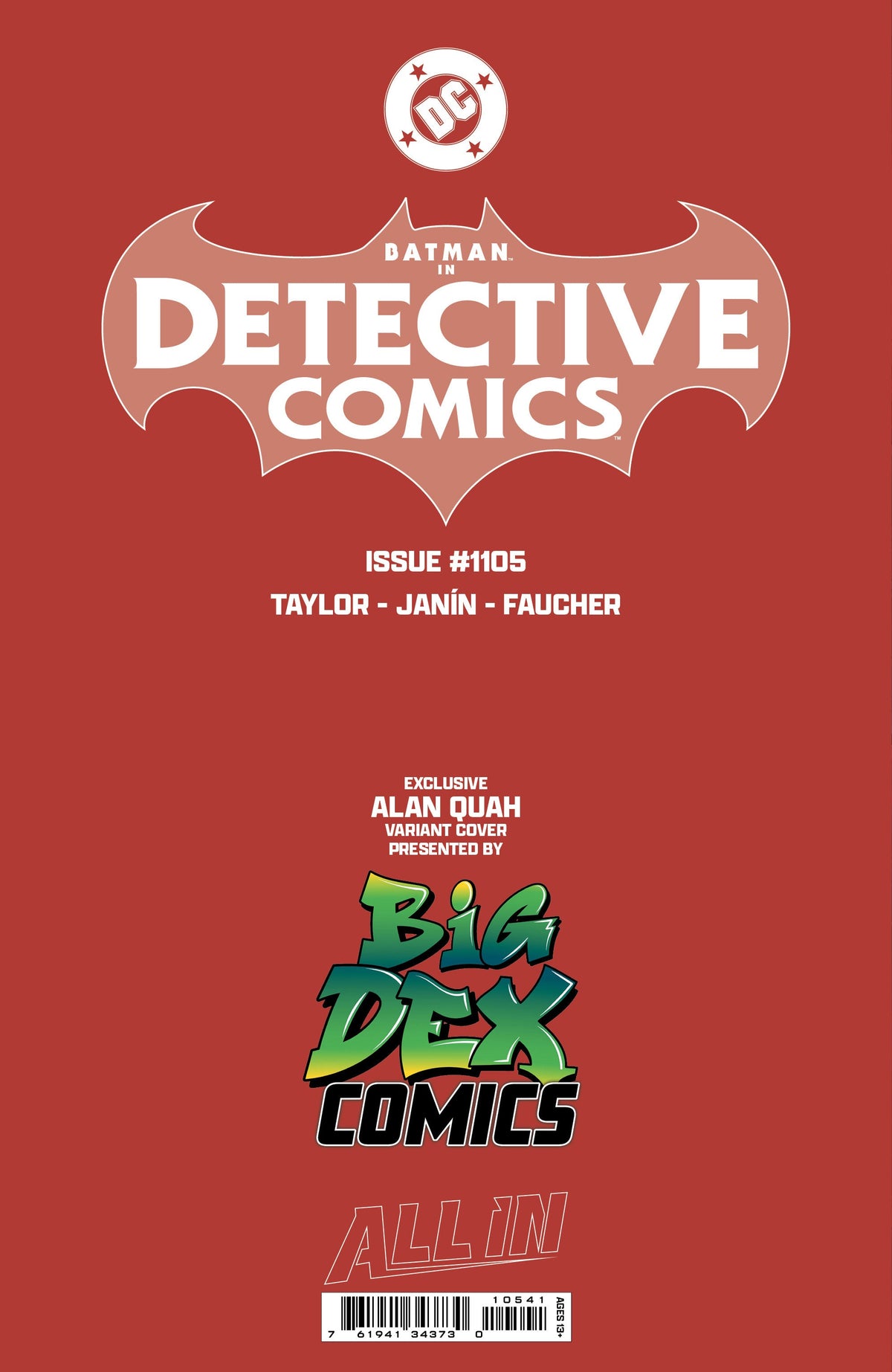 Batman Detective Comics #1105 ALAN QUAH Exclusive Trade Dress