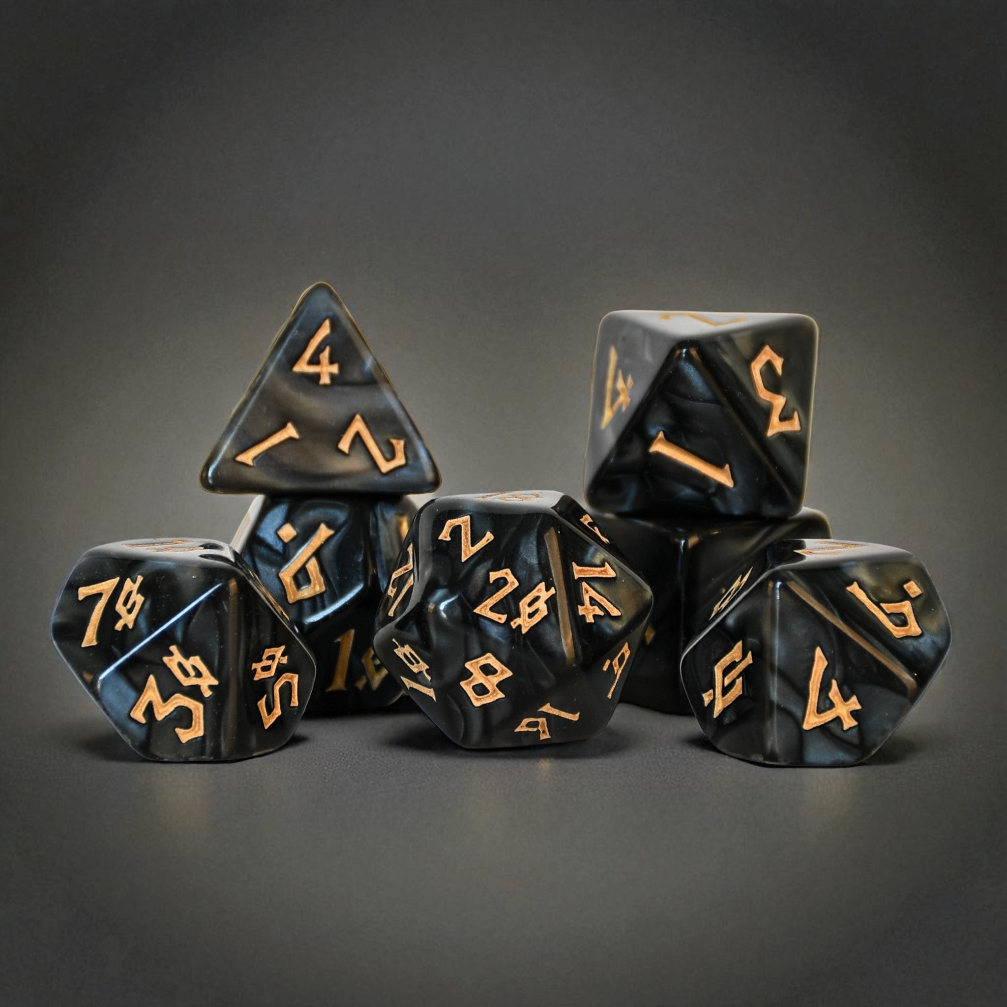 Black Water Acrylic Dice Set