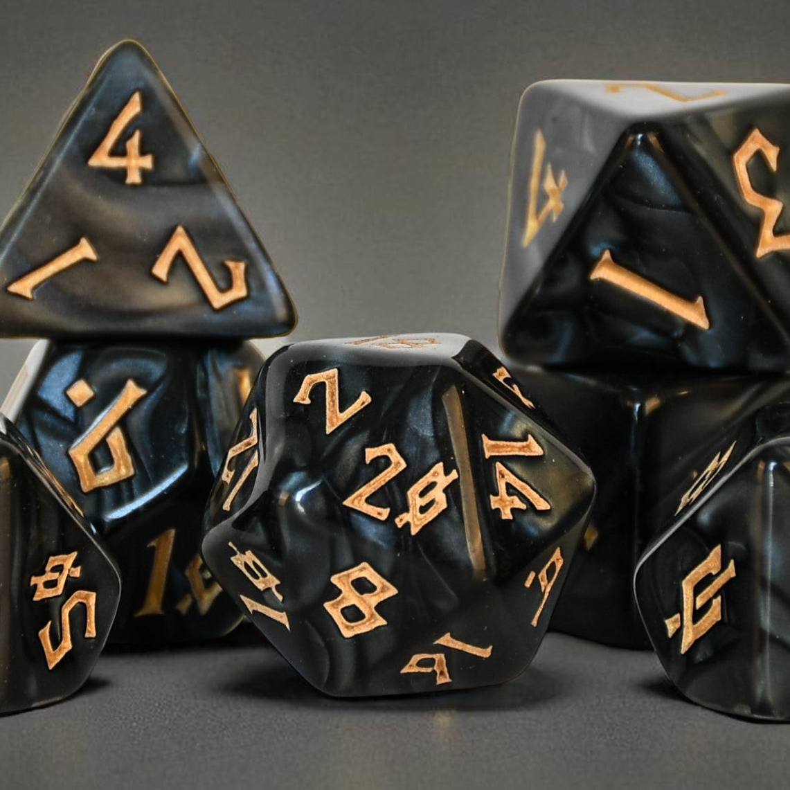 Black Water Acrylic Dice Set