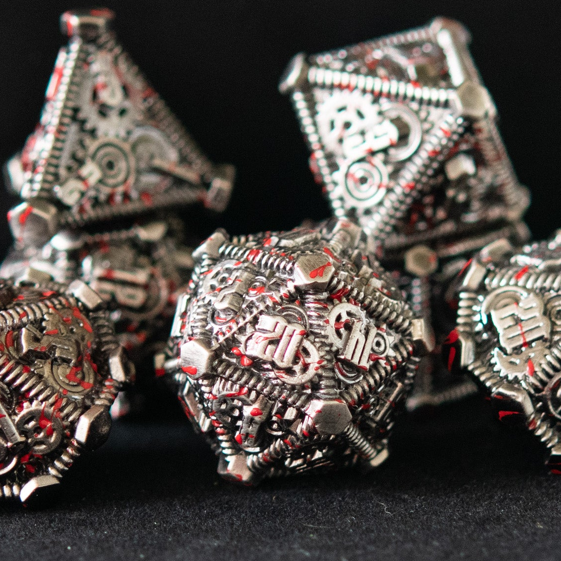 Blood Splatter - Weird West Wasteland Metal Dice Set