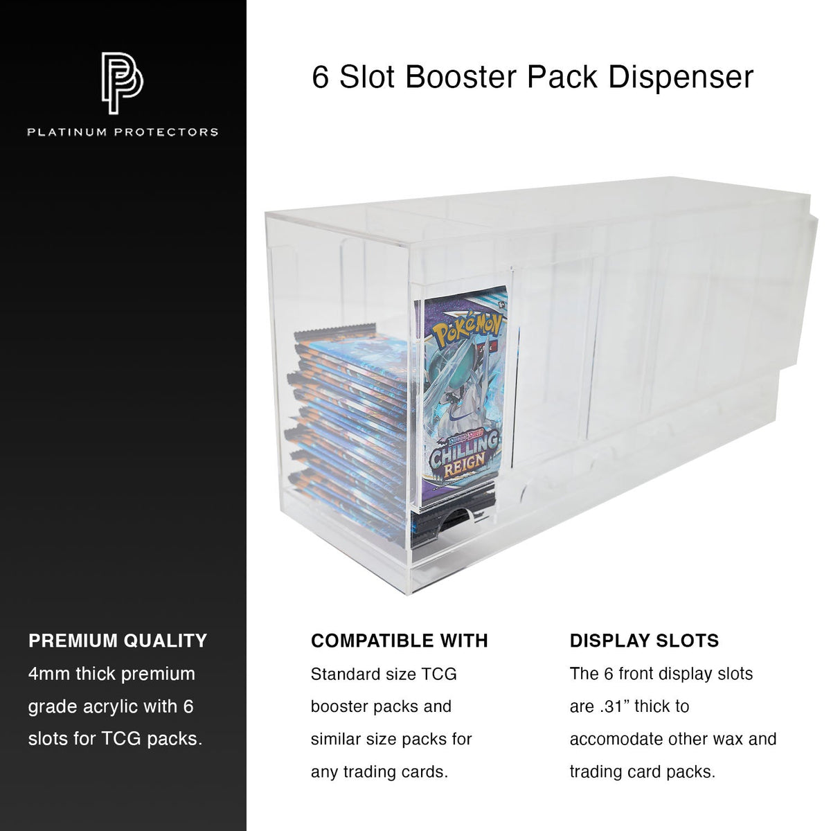 Acrylic Booster Pack Dispenser Case
