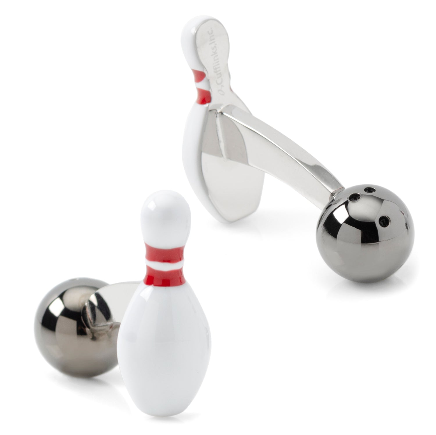 Bowling Pin & Ball 3D Cufflinks