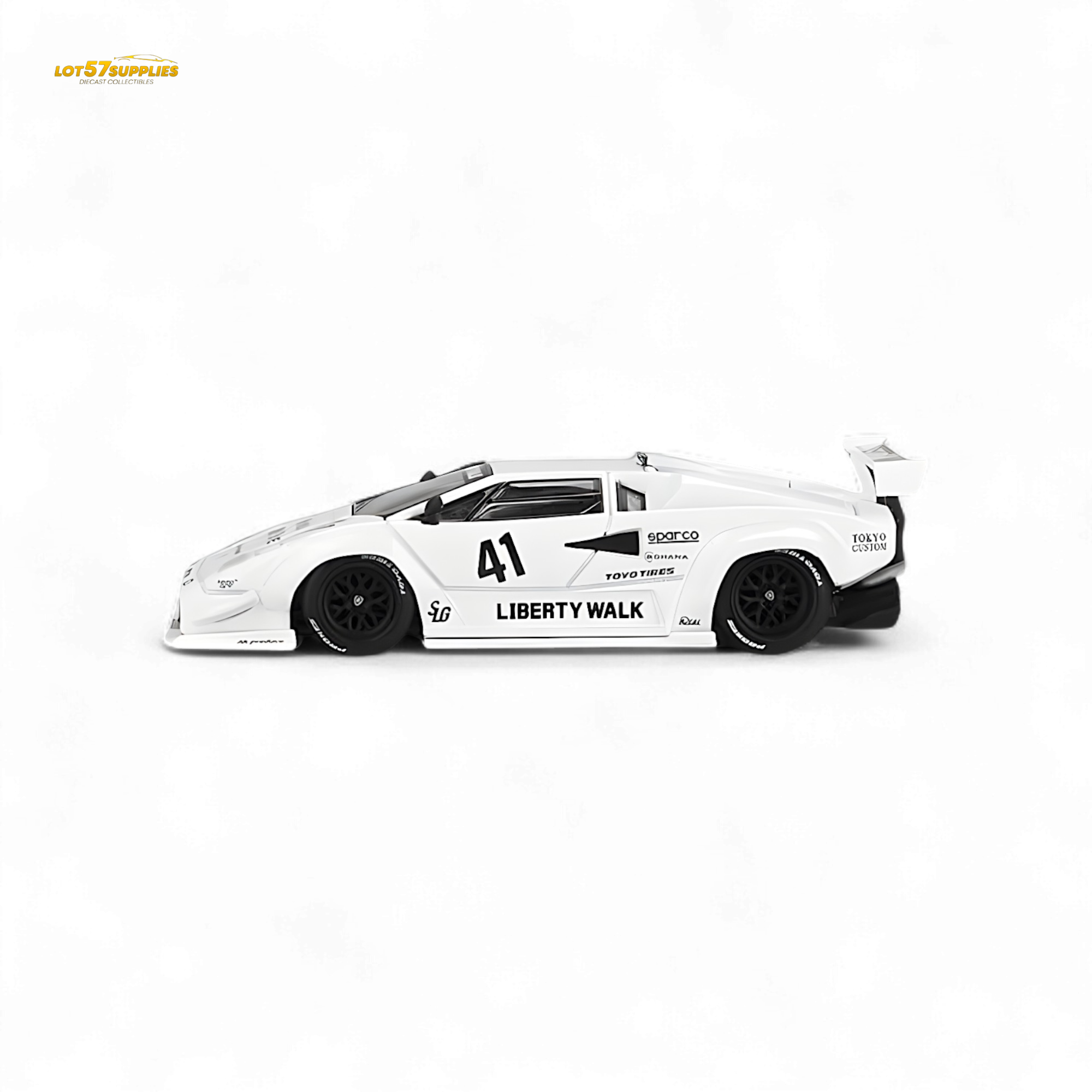 Mini-GT Lamborghini Countach LB-WORKS White 2024 Tokyo Auto Salon 1:64 MGT00966