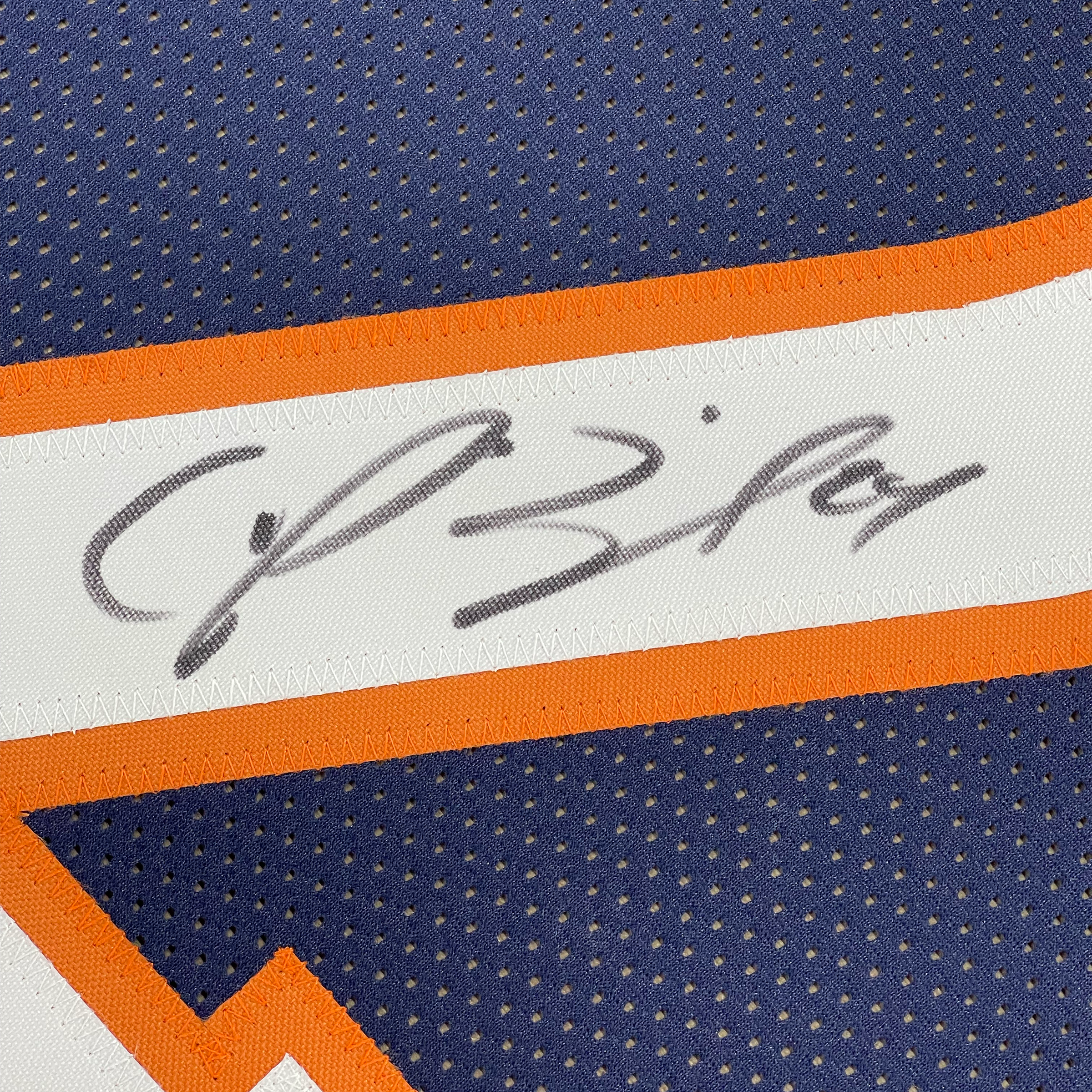 Framed Autographed/Signed Champ Bailey 35x39 Denver Blue Football Jersey JSA COA