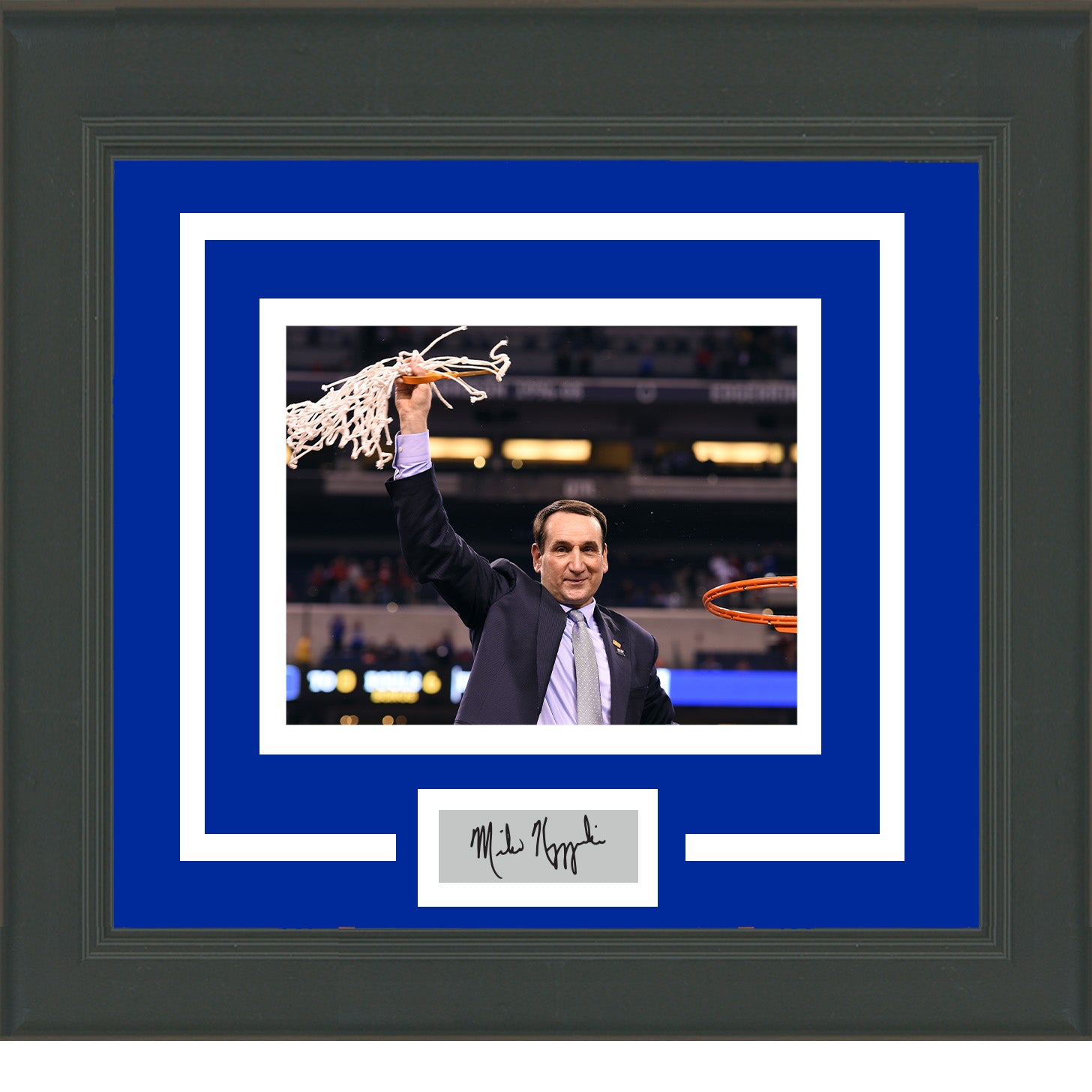 Framed Mike Coach K Krzyzewski Facsimile Laser Engraved Signature Auto Duke Blue Devils 11x14 Basketball Photo