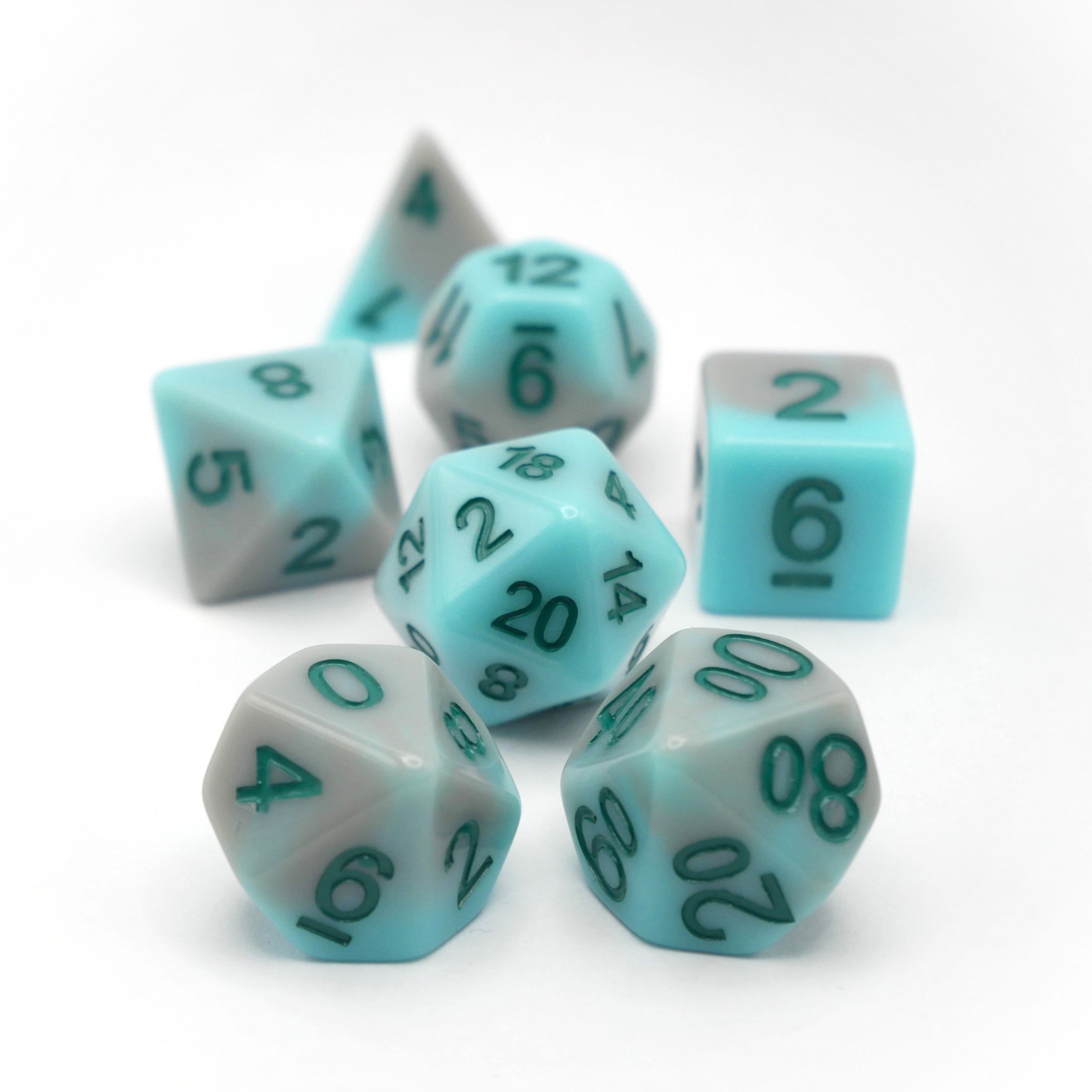 Coastal Memories - 7 Piece DnD Dice Set | Acrylic RPG Gaming Dice