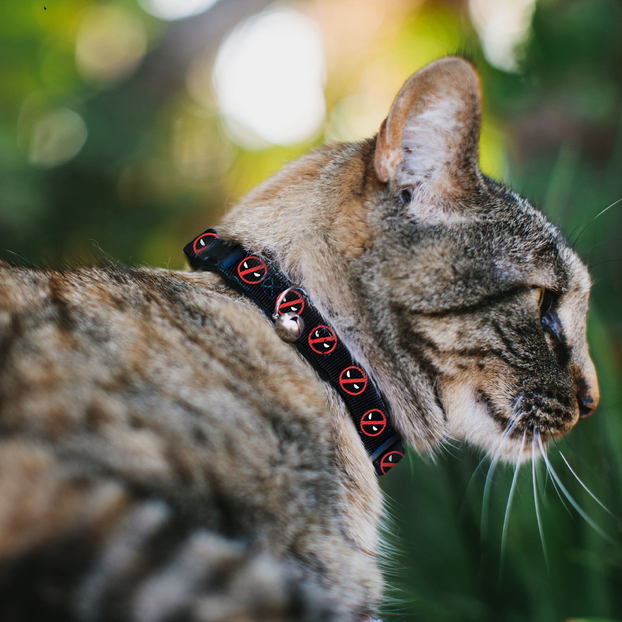 Breakaway Cat Collar with Bell - Deadpool Logo2 Black/Red/White