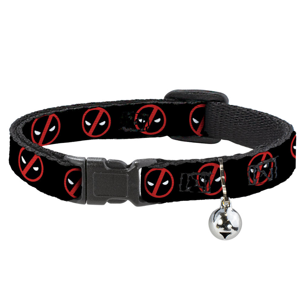 Breakaway Cat Collar with Bell - Deadpool Logo2 Black/Red/White