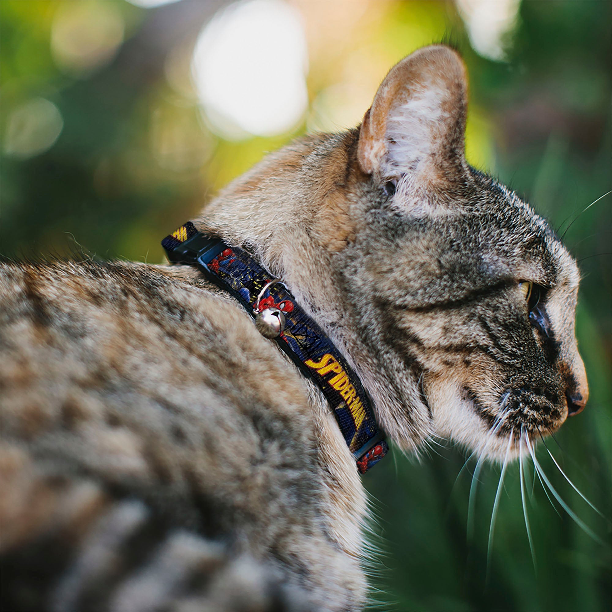 Breakaway Cat Collar with Bell - SPIDER-MAN Title Logo and Action Skyline Poses