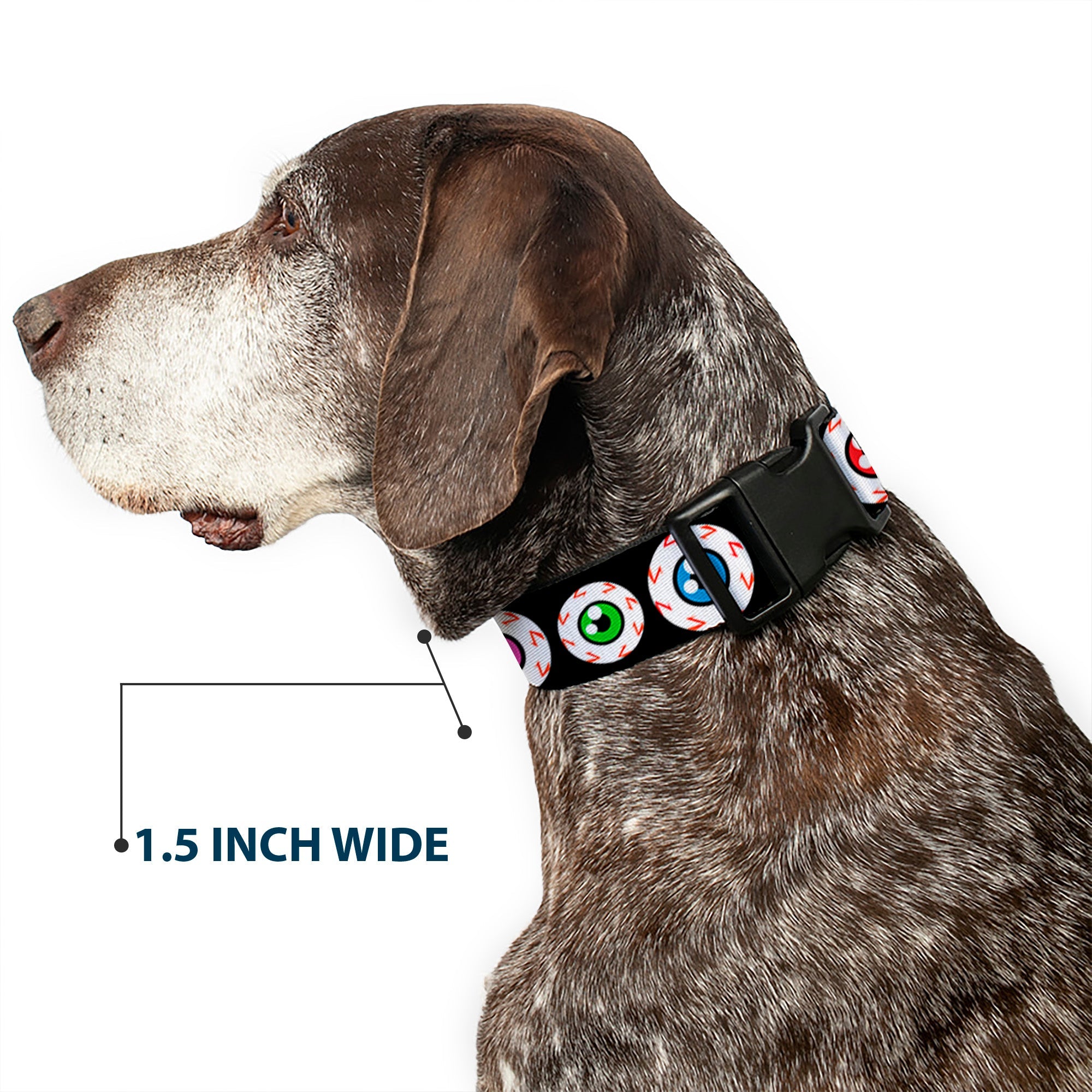 Plastic Clip Collar - Eyeballs Black/Multi Color