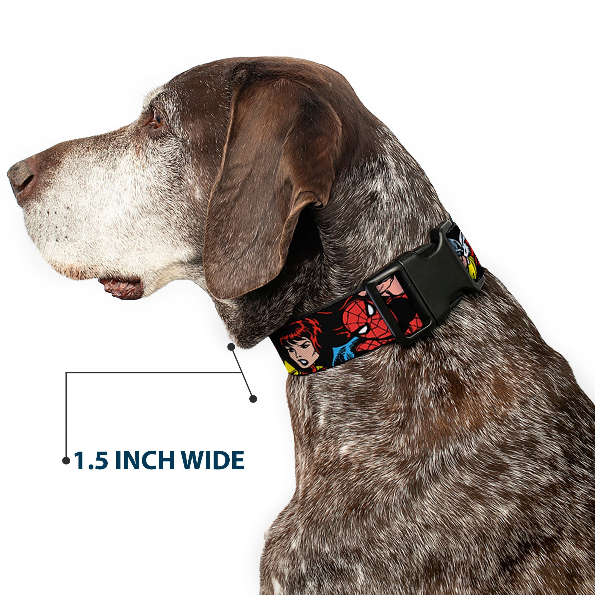 Plastic Clip Collar - 5-Marvel Characters Black