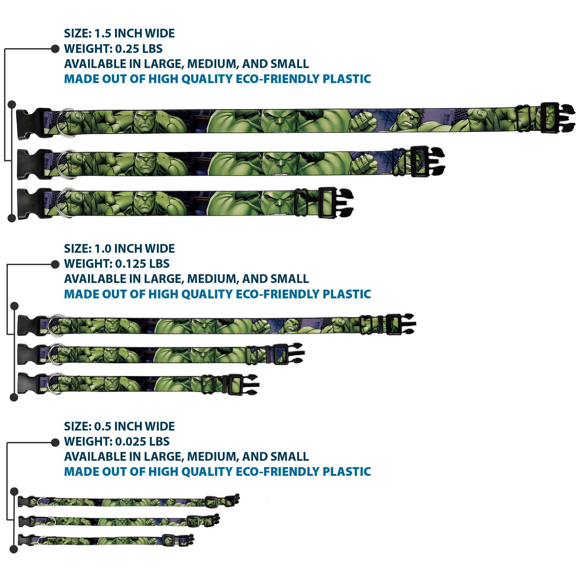 Plastic Clip Collar - Marvel Hulk CLOSE-UP Poses