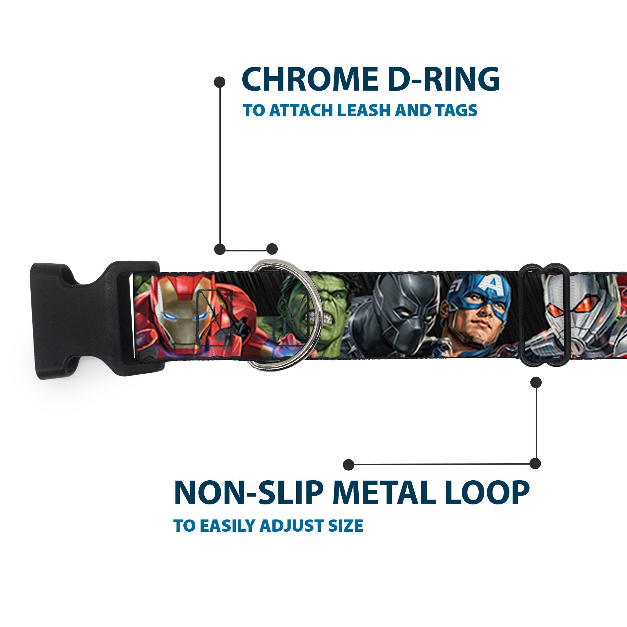 Plastic Clip Collar - 7-Vivid Avengers Action Poses