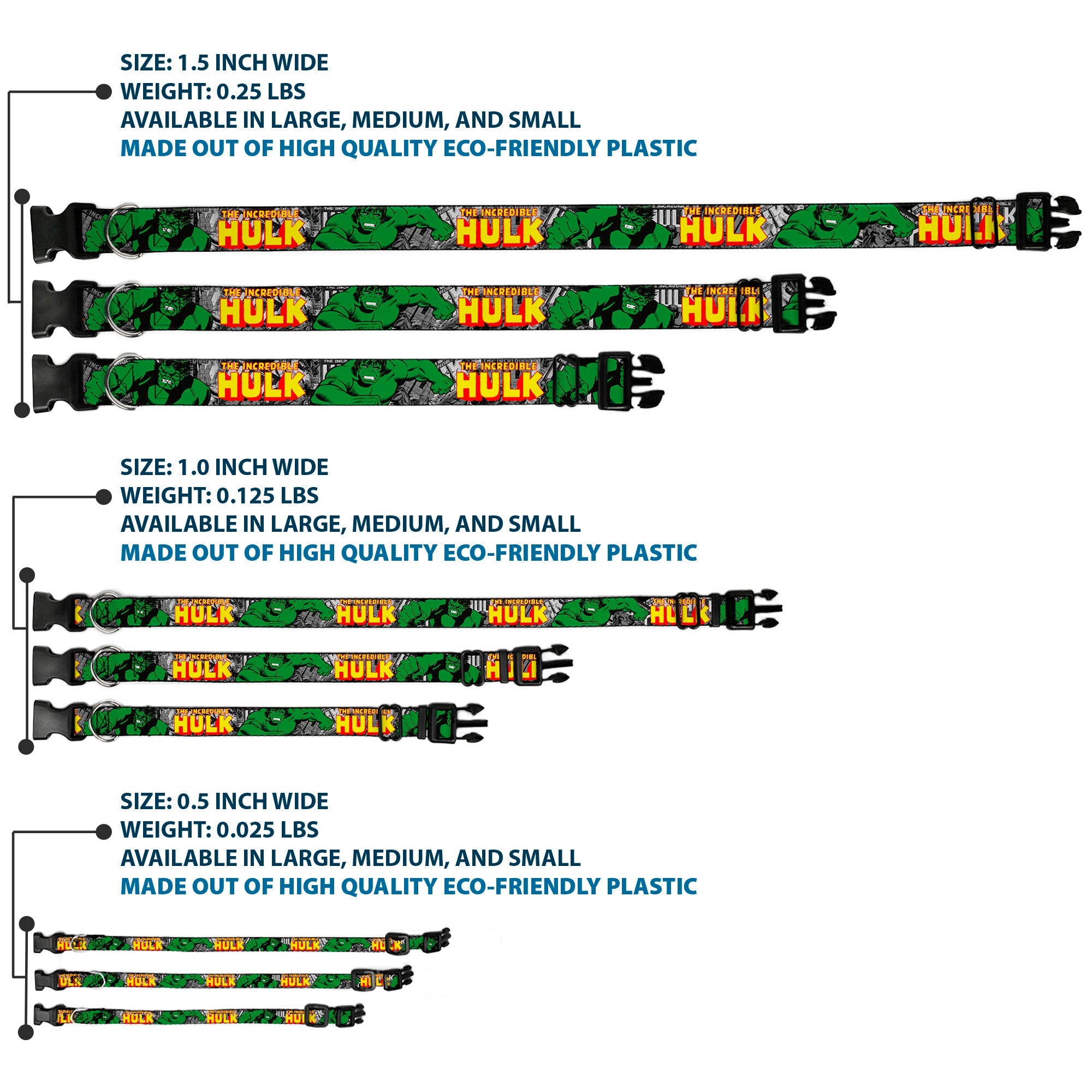 Plastic Clip Collar - THE INCREDIBLE HULK Action Poses/Stacked Comics