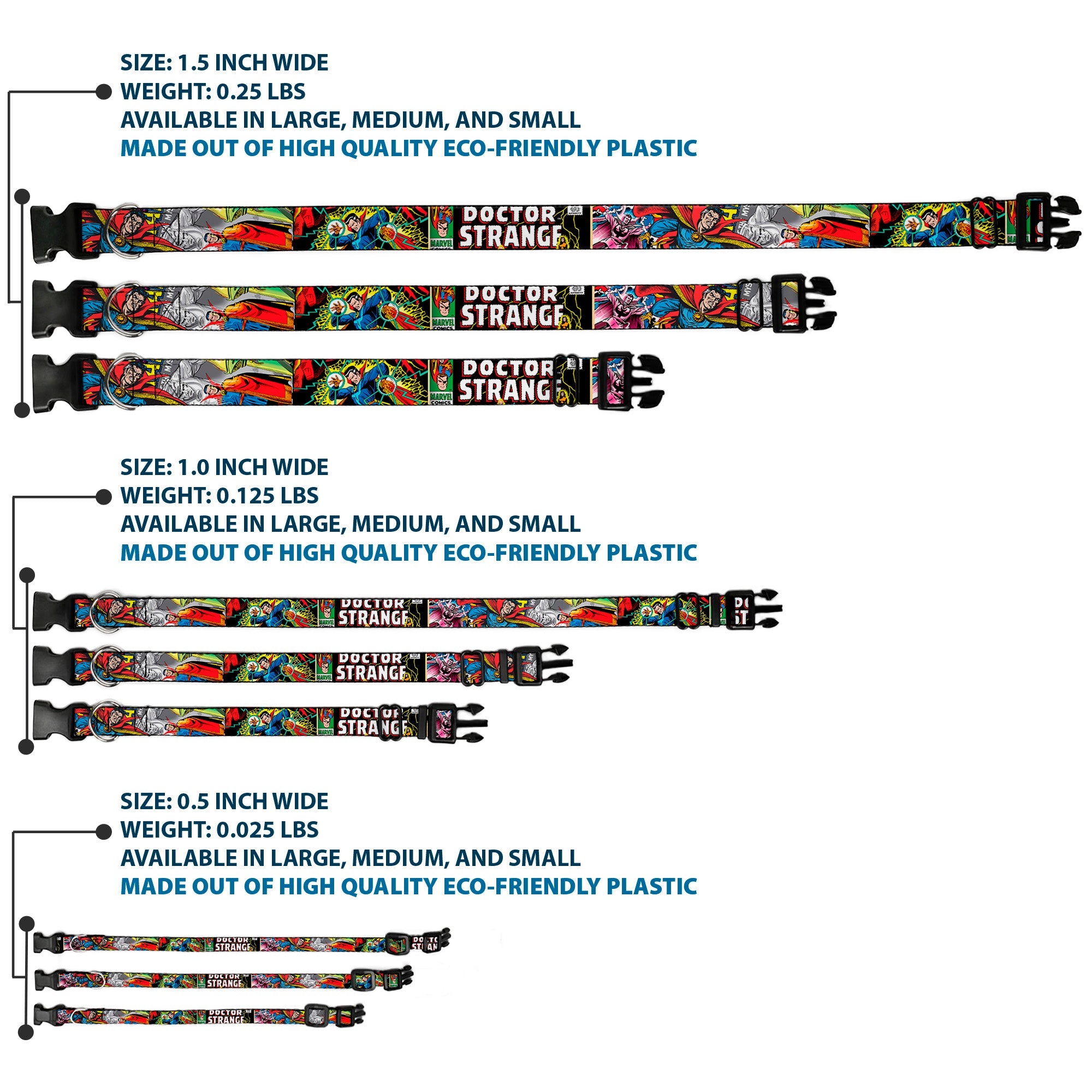 Plastic Clip Collar - Classic DOCTOR STRANGE Comic Book Title/4-Poses