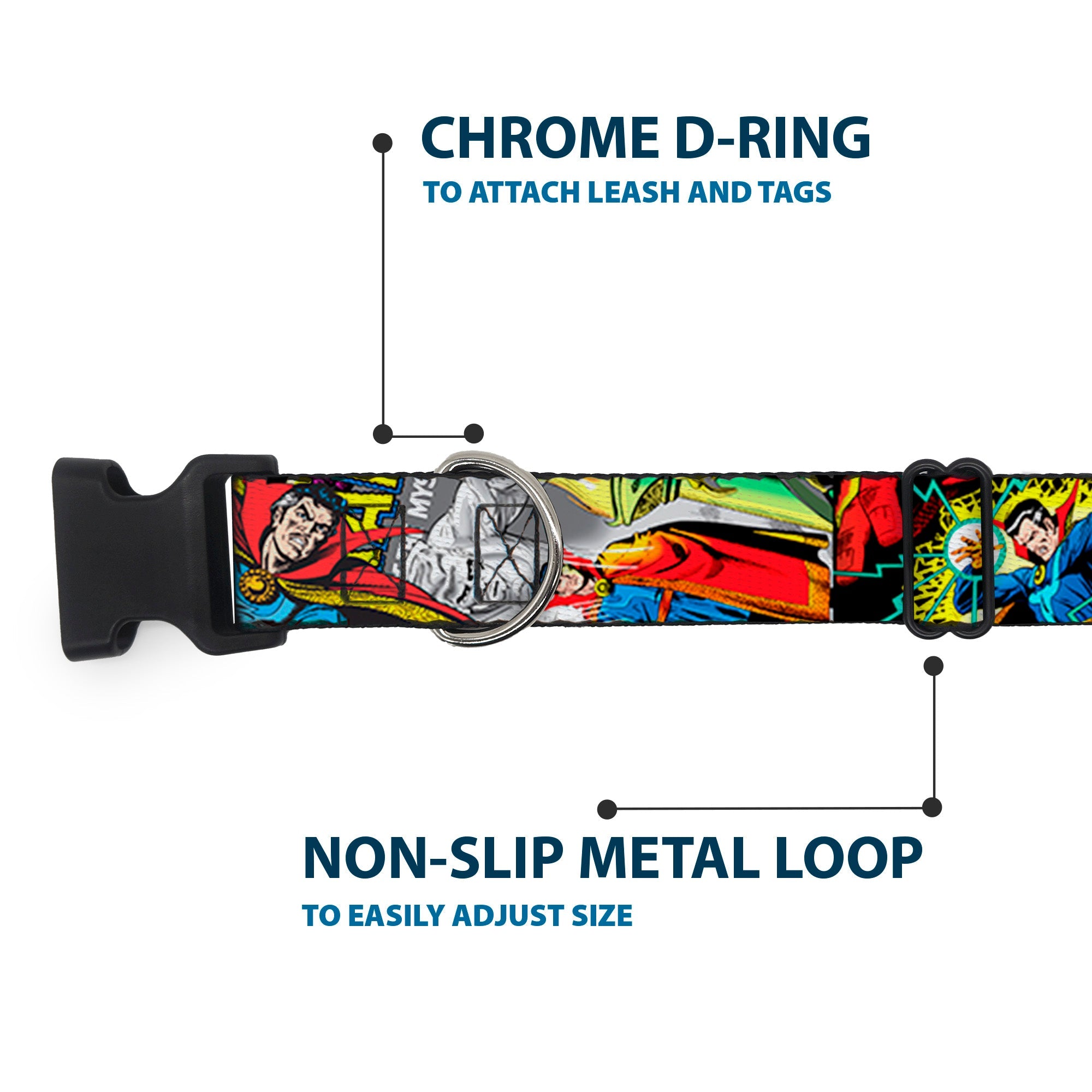 Plastic Clip Collar - Classic DOCTOR STRANGE Comic Book Title/4-Poses