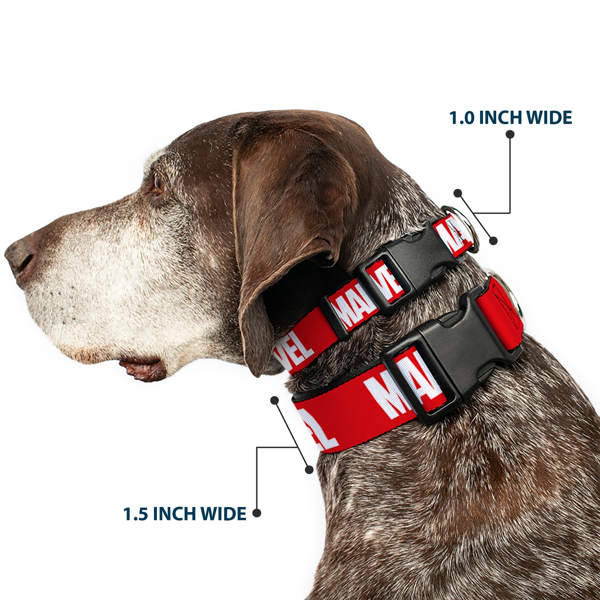 Plastic Clip Collar - MARVEL Red Brick Logo Red/White