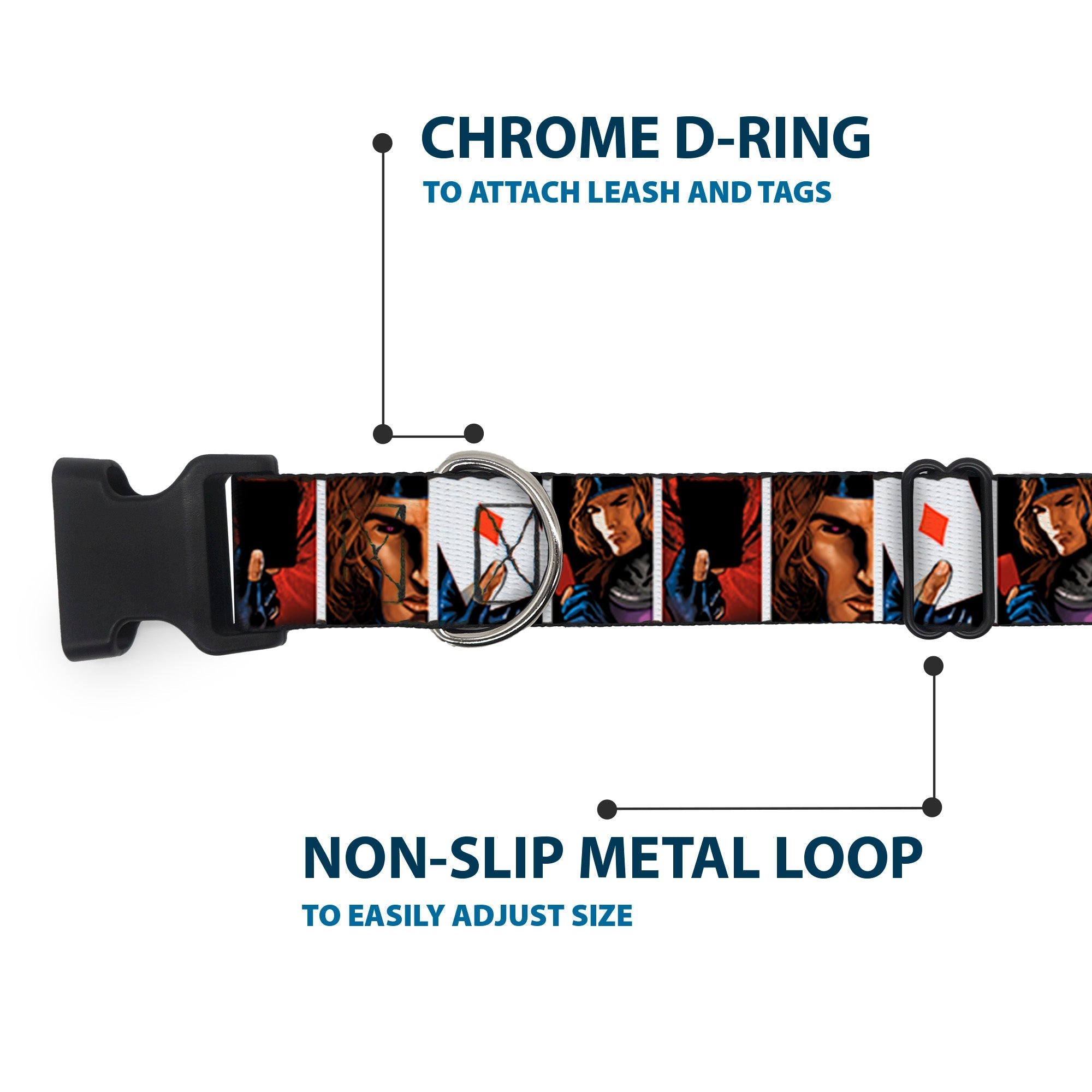 Plastic Clip Collar - X-Men Gambit Cards 4-Pose Blocks