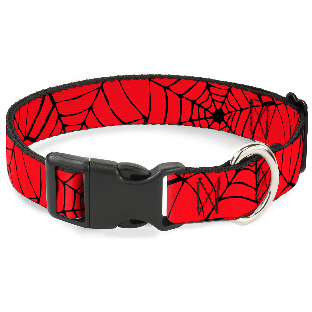Plastic Clip Collar - Spiderweb Red/Black