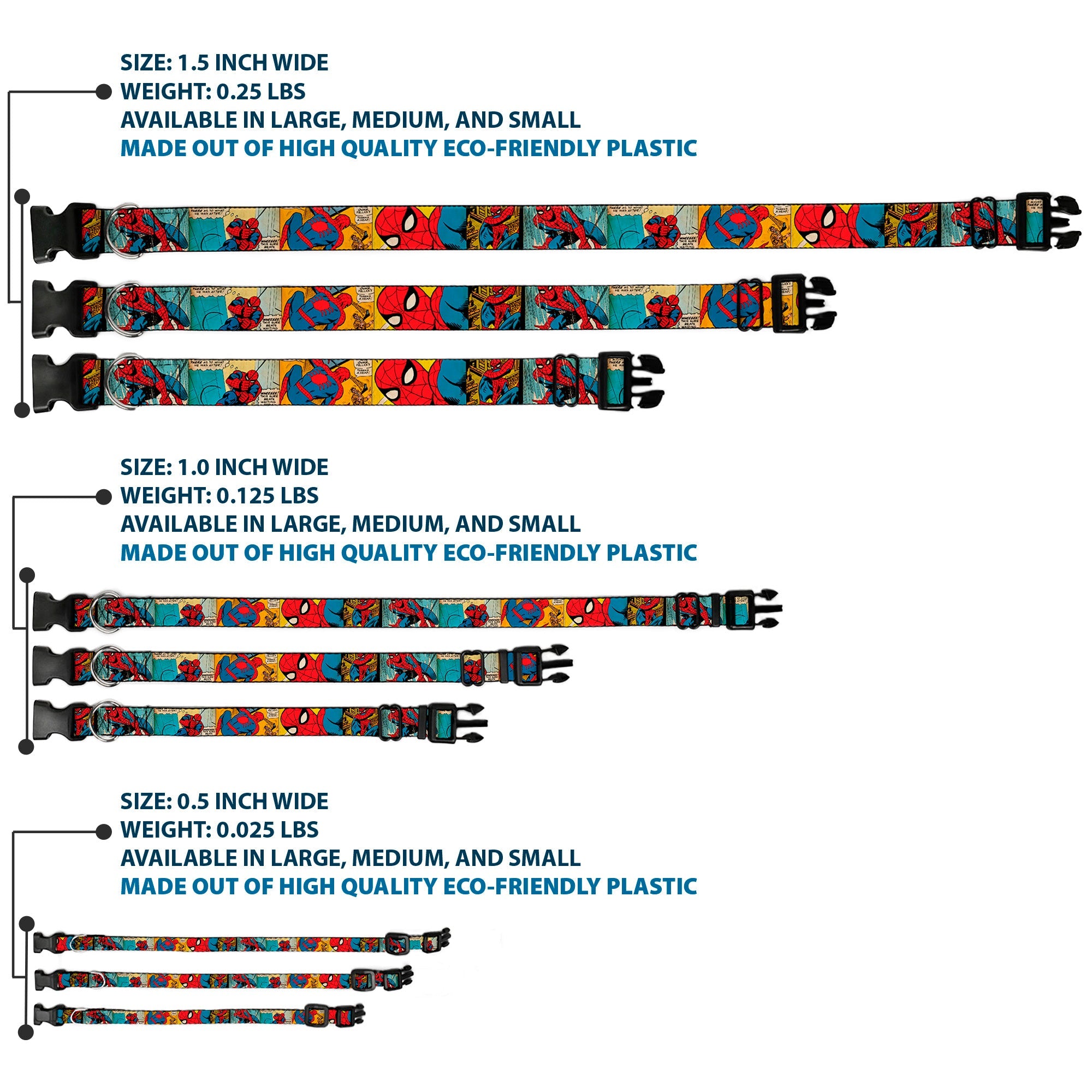 Plastic Clip Collar - Spider-Man Comic Strip