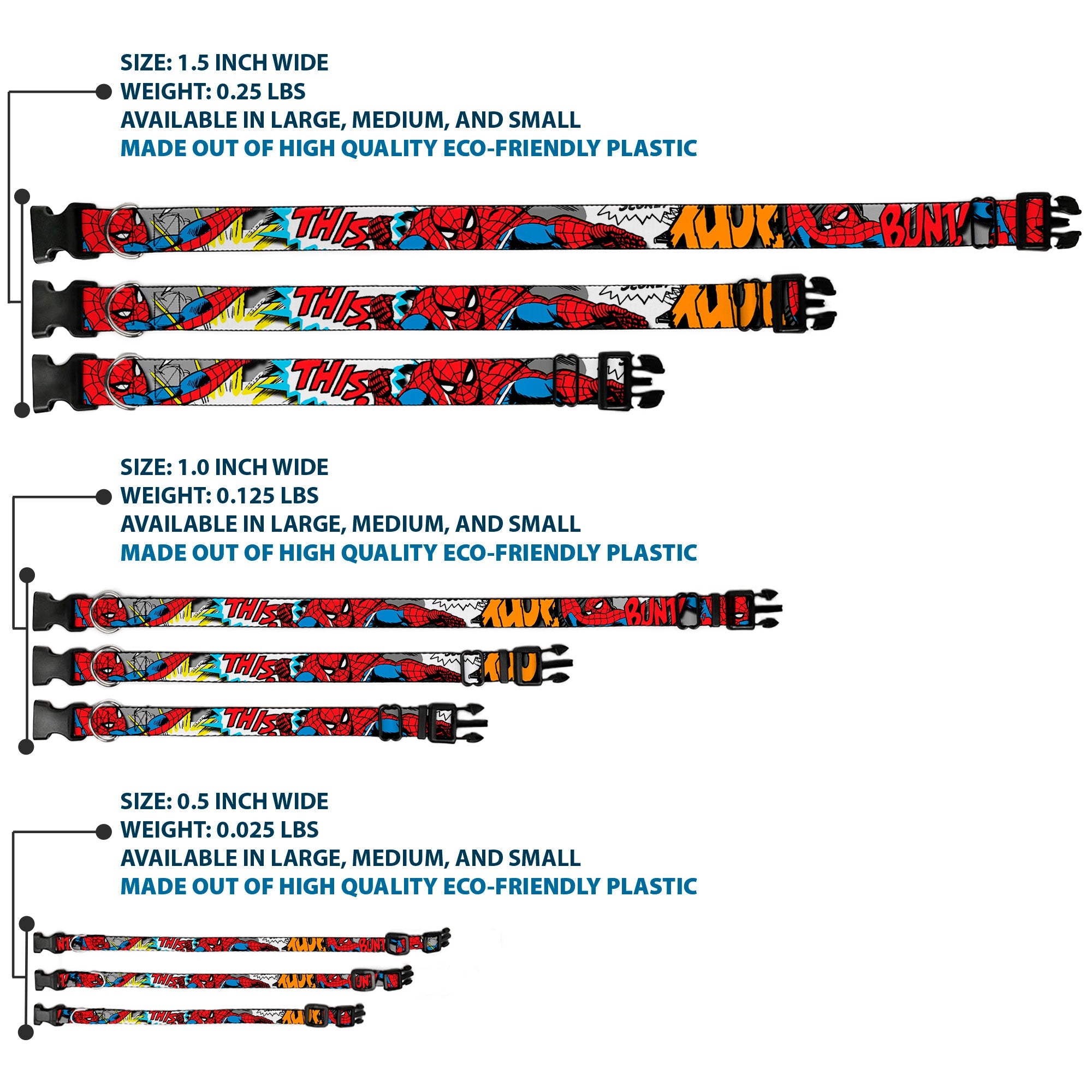 Plastic Clip Collar - Spider-Man w/Action Verbiage